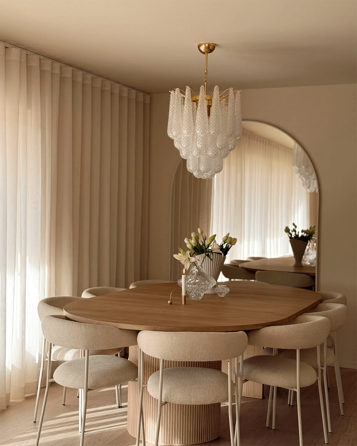 Aurora Chandelier Murano Glass Drops Frosted Teardrop - Letslighting