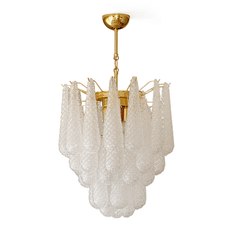 Aurora Chandelier Murano Glass Drops Frosted Teardrop - Letslighting