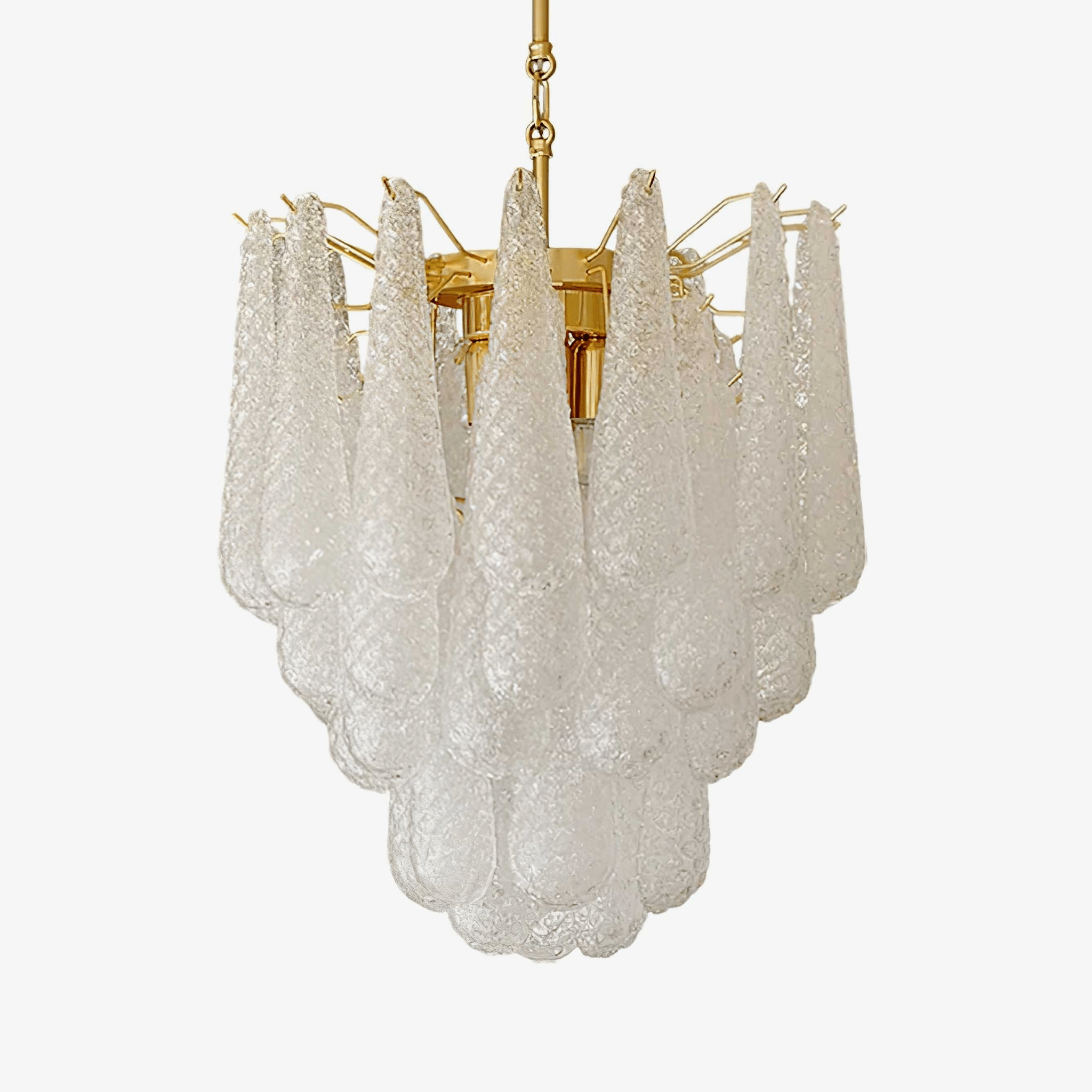 Aurora Chandelier Murano Glass Drops Frosted Teardrop - Letslighting