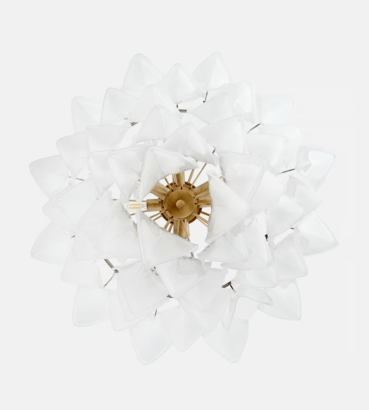 Aurora Chandelier White Leaf Glass Layered Modern - Letslighting