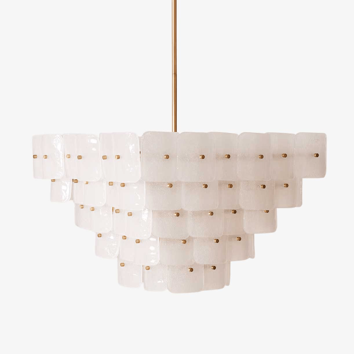 Aurora Chandelier White Frosted Glass Geometric Tiered - Letslighting