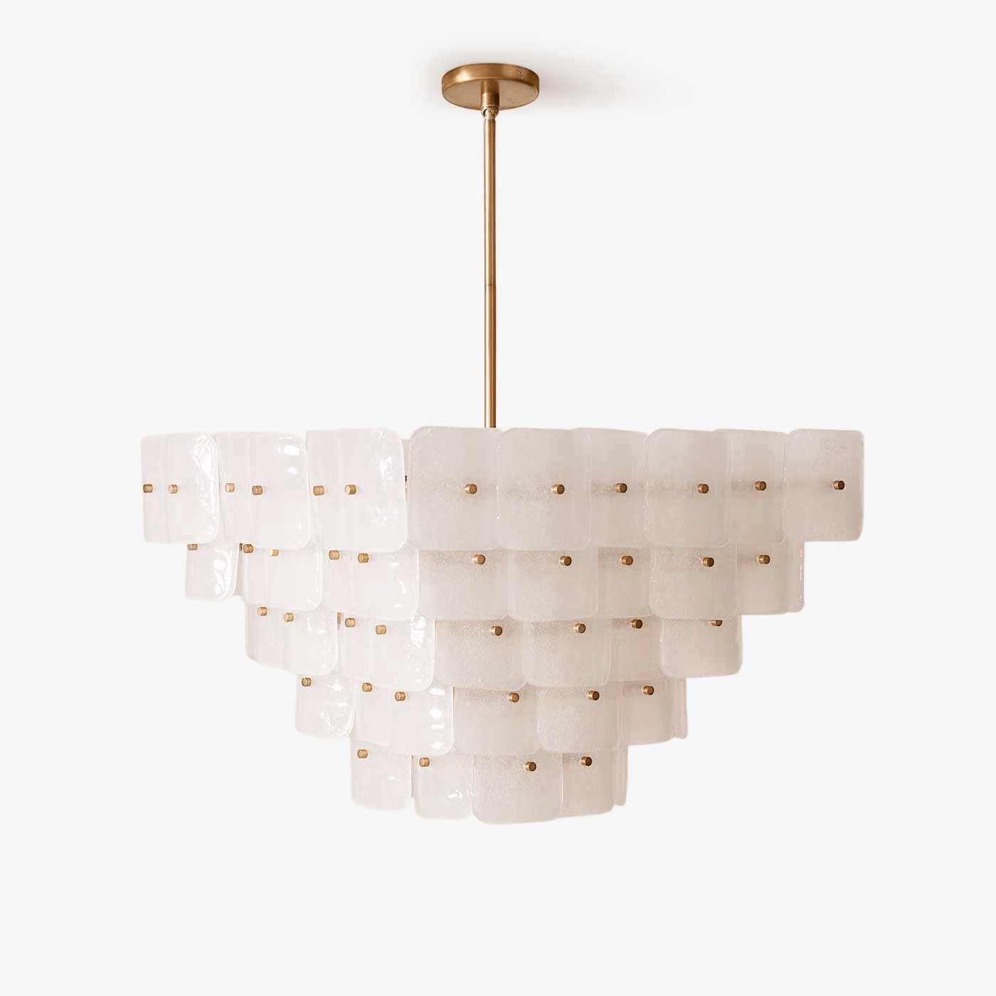 Aurora Chandelier White Frosted Glass Geometric Tiered - Letslighting