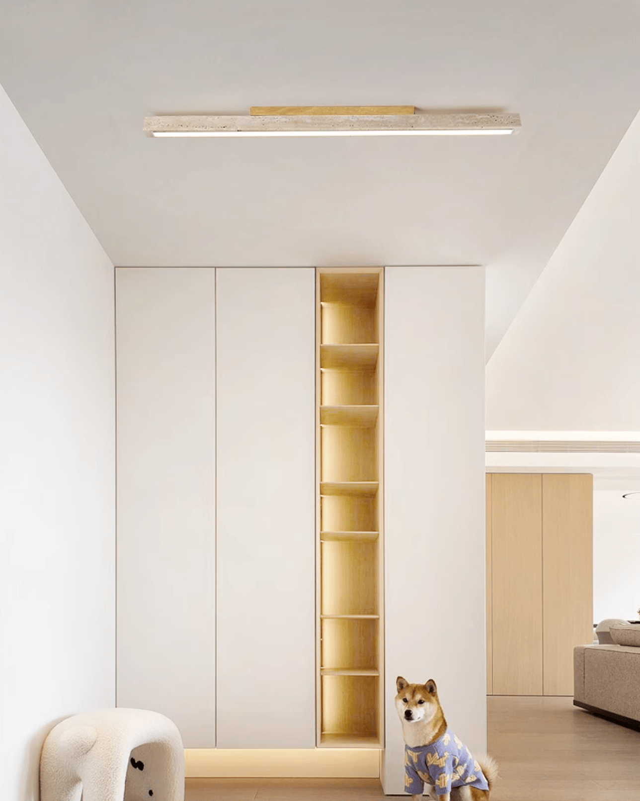 Orvenarae Lumière Linéaire en Travertin Minimaliste - Neutralighting