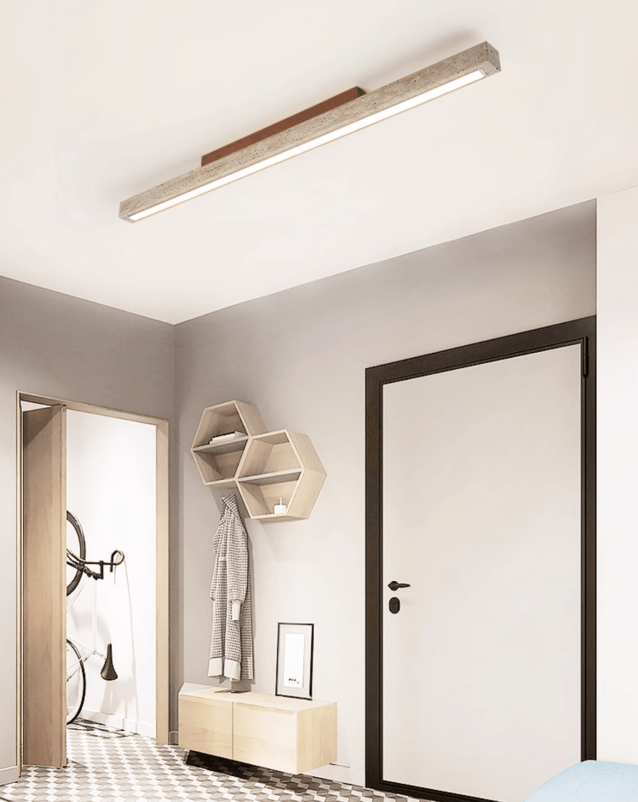 Orvenarae Lumière Linéaire en Travertin Minimaliste - Neutralighting