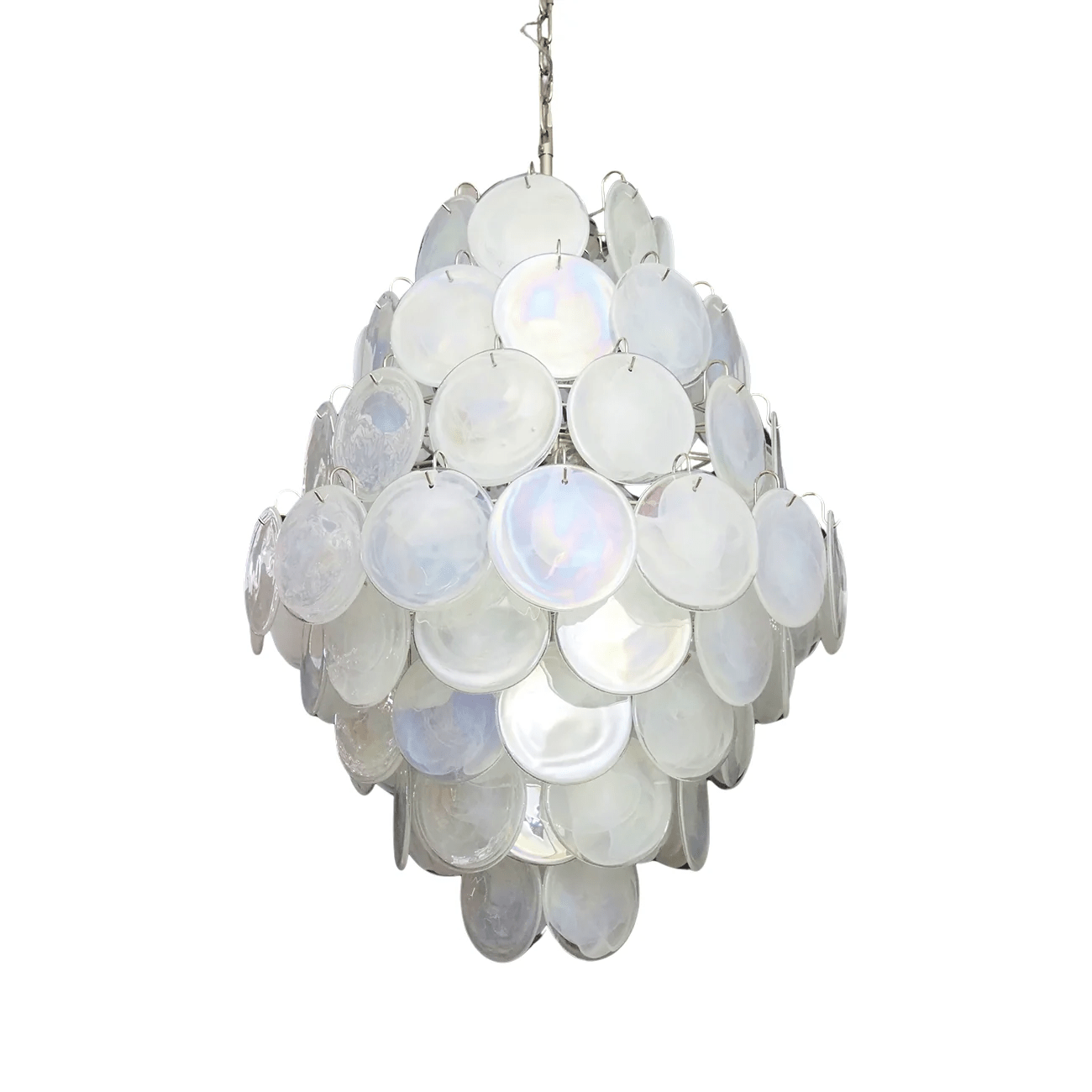 Aurora Chandelier Pink Murano Glass Handblown Discs - Letslighting