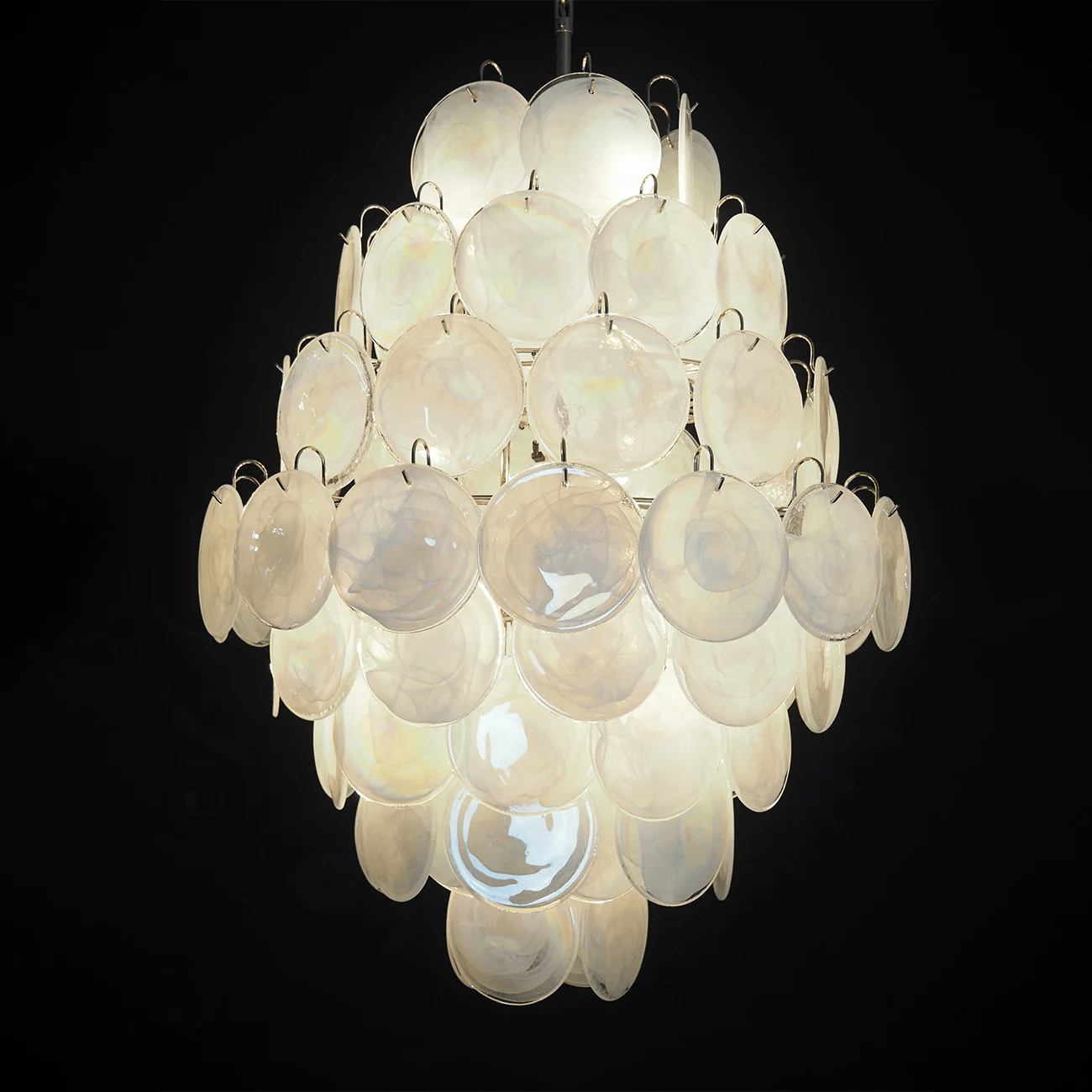 Aurora Chandelier Pink Murano Glass Handblown Discs - Letslighting