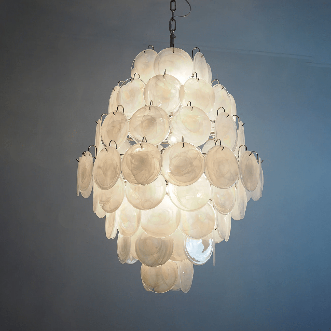 Aurora Chandelier Pink Murano Glass Handblown Discs - Letslighting