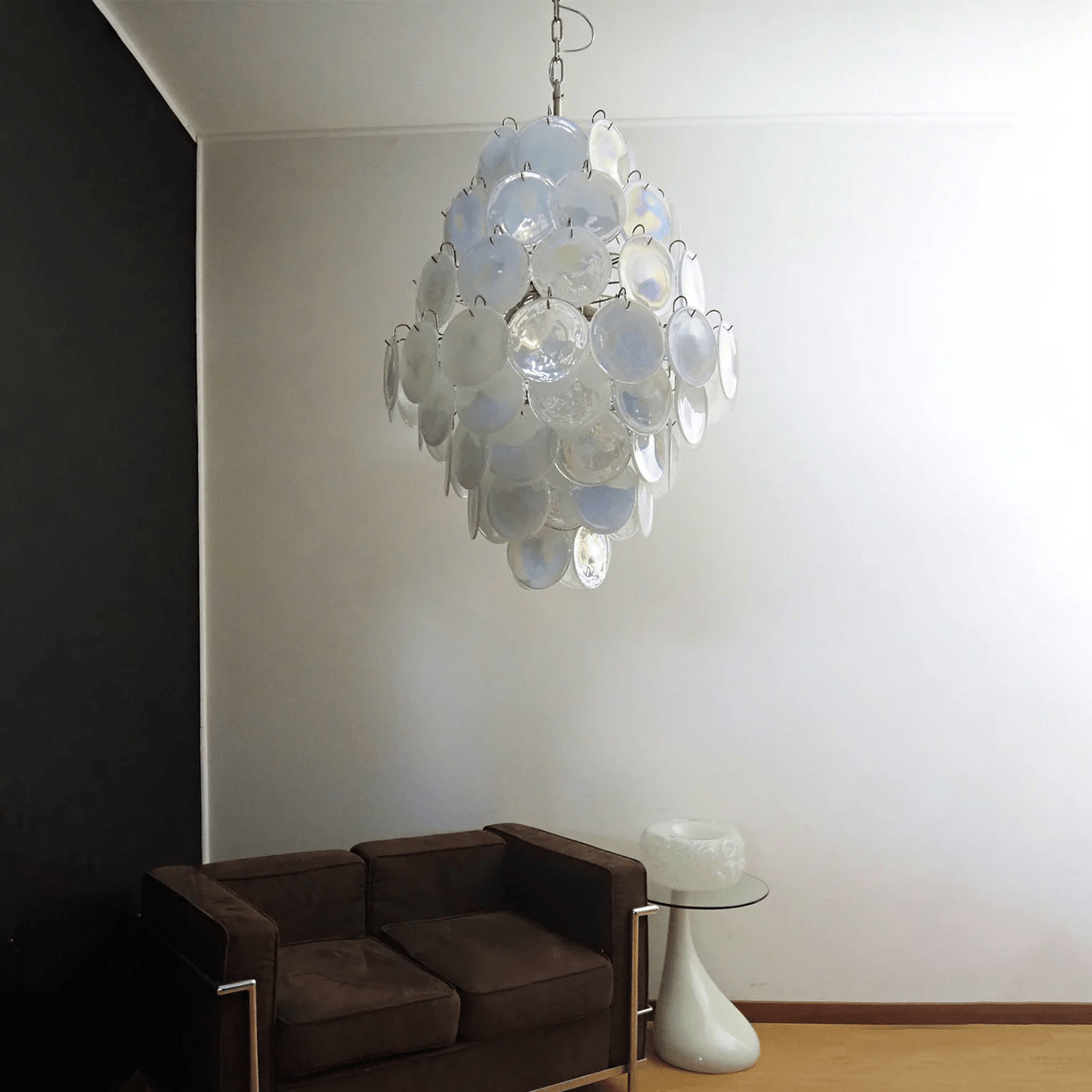 Aurora Chandelier Pink Murano Glass Handblown Discs - Letslighting