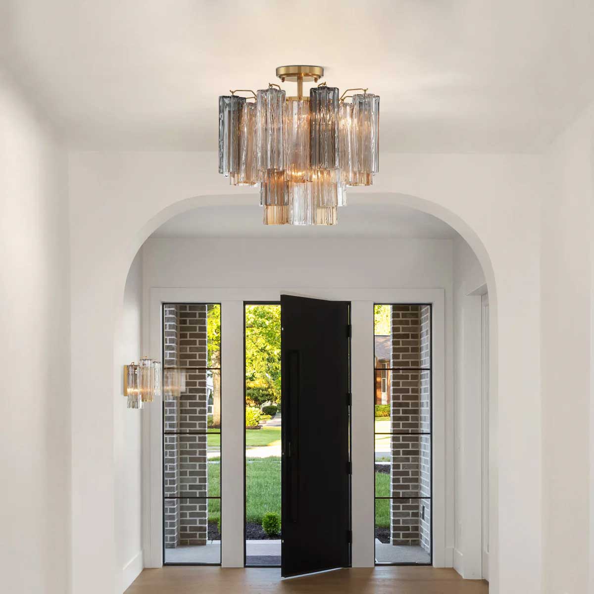 Aurora Ceiling Lamp Clear Murano Glass Tubular Handblown - Letslighting