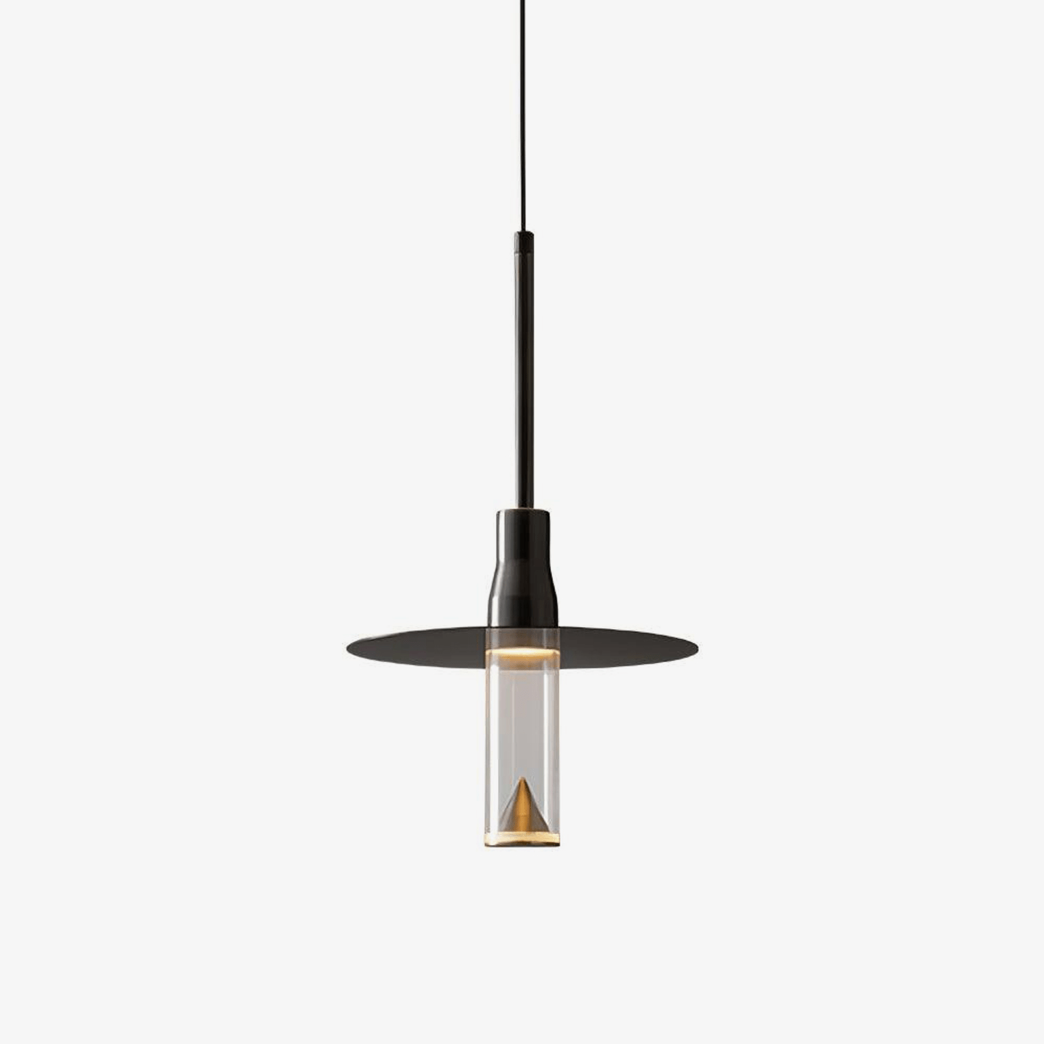 Solara Lampe suspendue en acrylique avec plaque de chapeau chromée moderne - Neutralighting