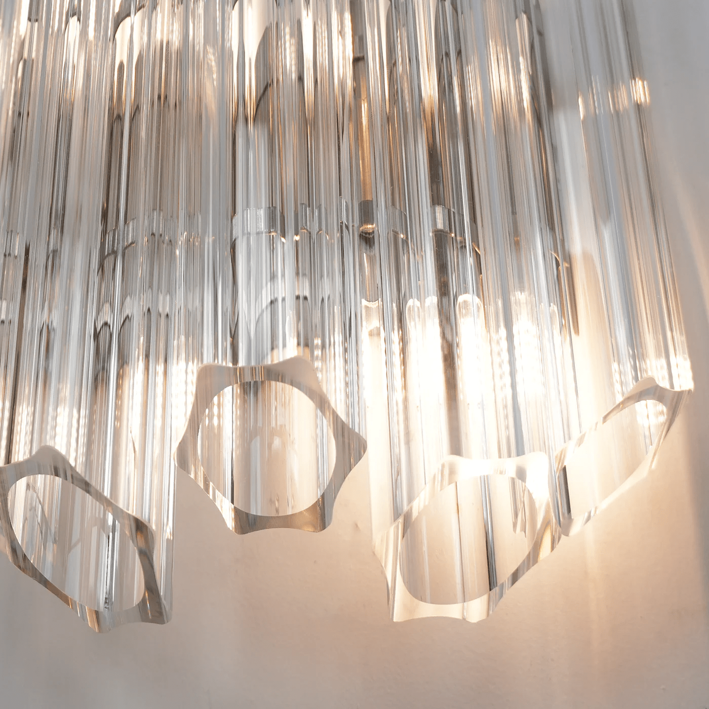 Aurora Wall Lamp Clear Murano Glass Tube Cascade - Letslighting