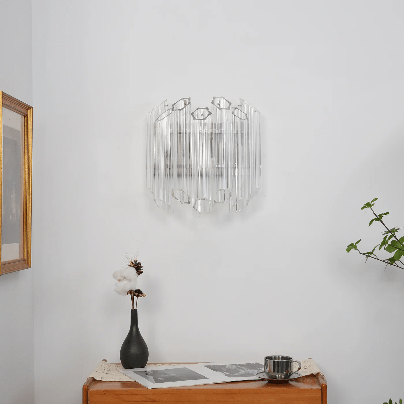 Aurora Wall Lamp Clear Murano Glass Tube Cascade - Letslighting