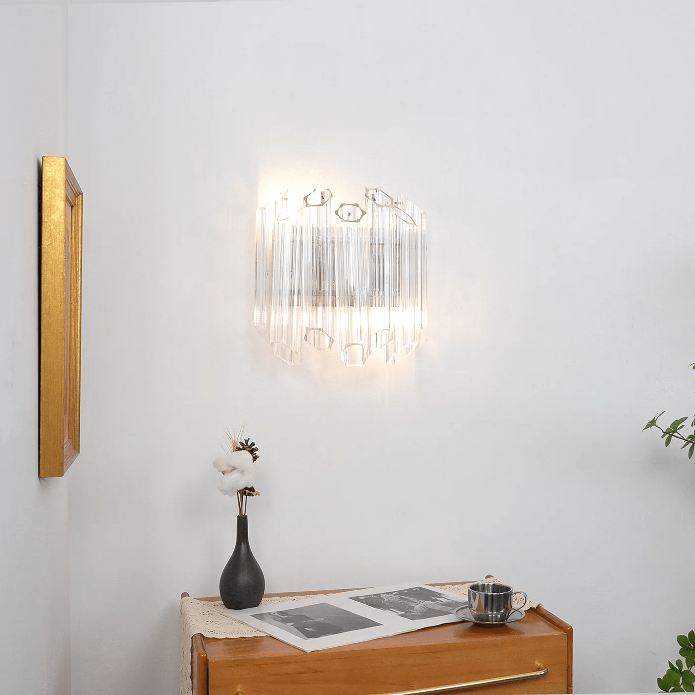 Aurora Wall Lamp Clear Murano Glass Tube Cascade - Letslighting