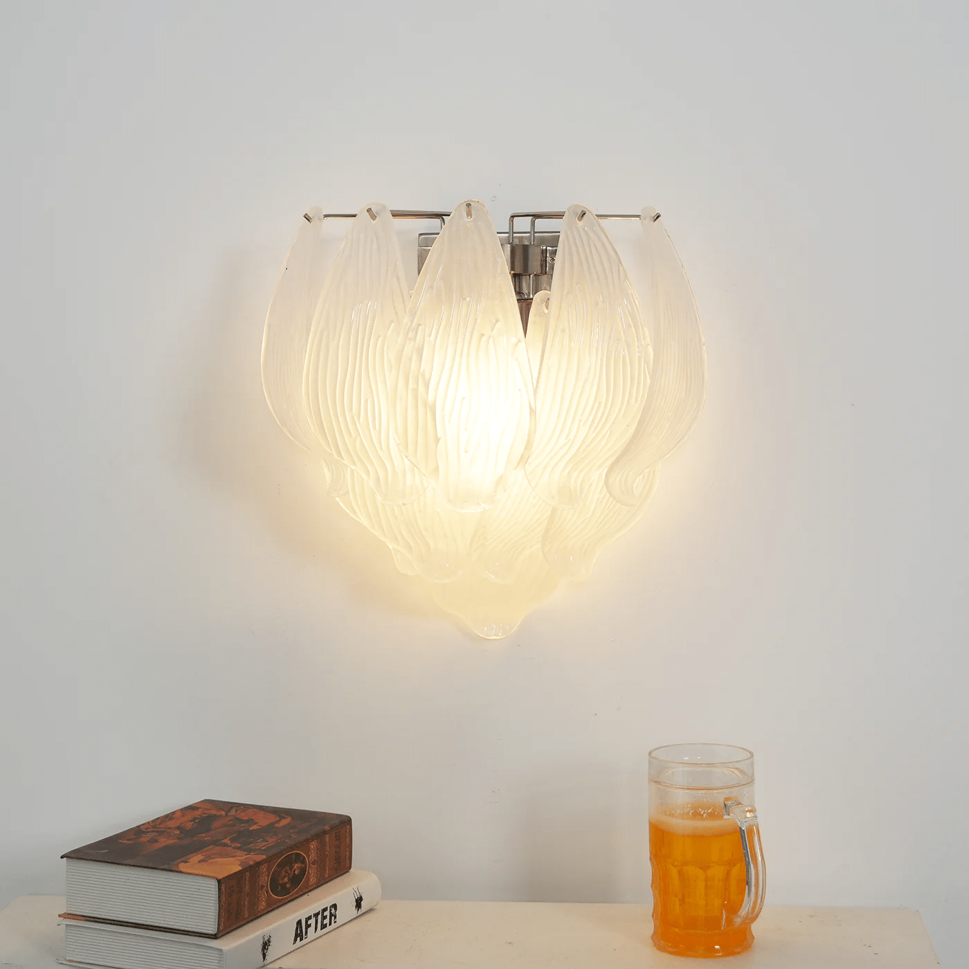 Aurora Wall Lamp Murano Glass Petal Frosted Cascading - Letslighting