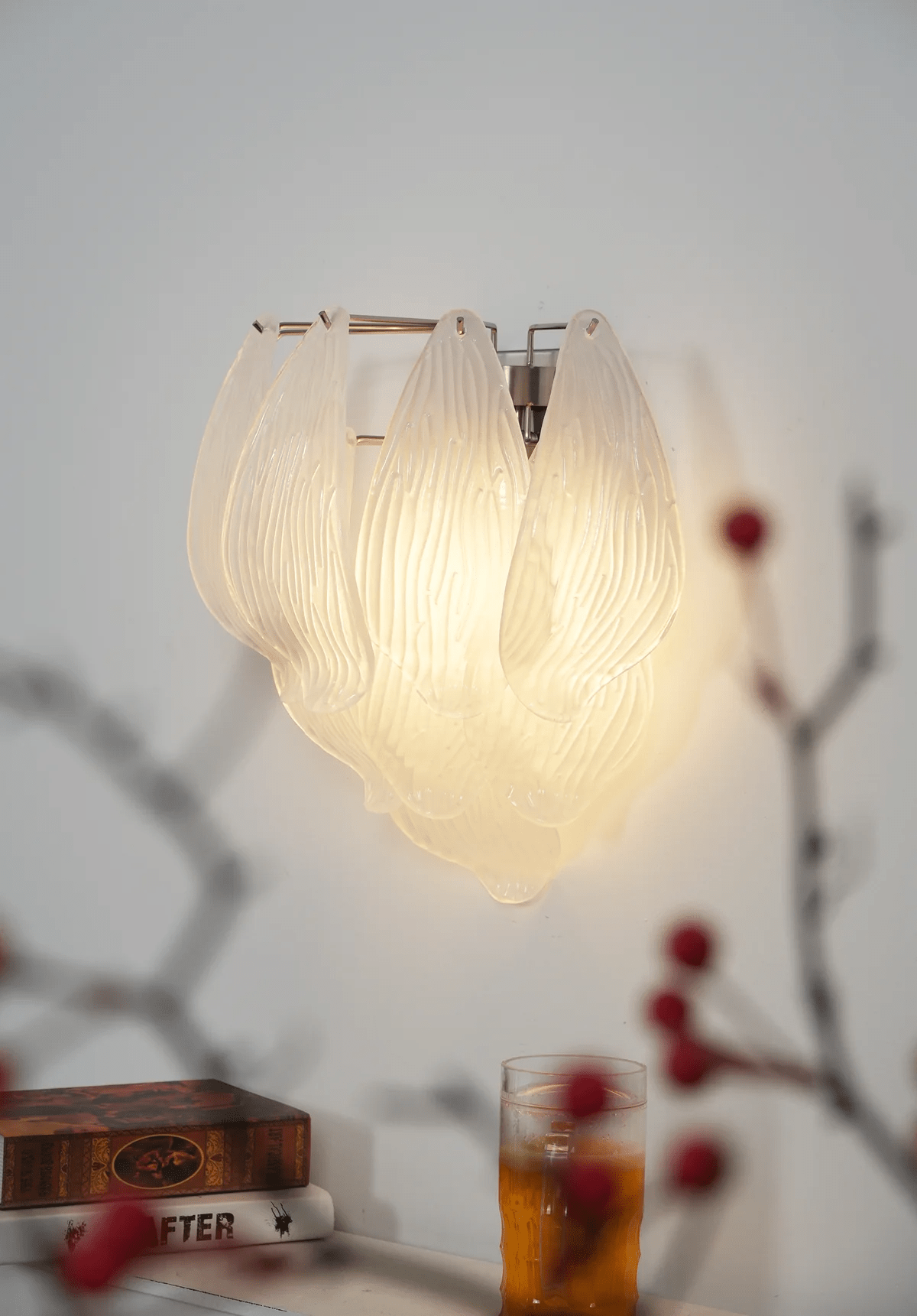 Aurora Wall Lamp Murano Glass Petal Frosted Cascading - Letslighting