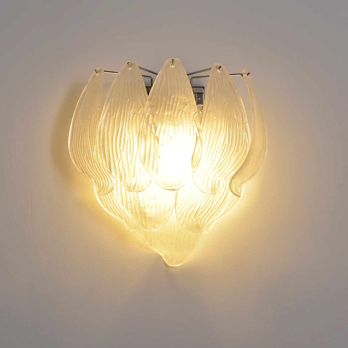 Aurora Wall Lamp Murano Glass Petal Frosted Cascading - Letslighting