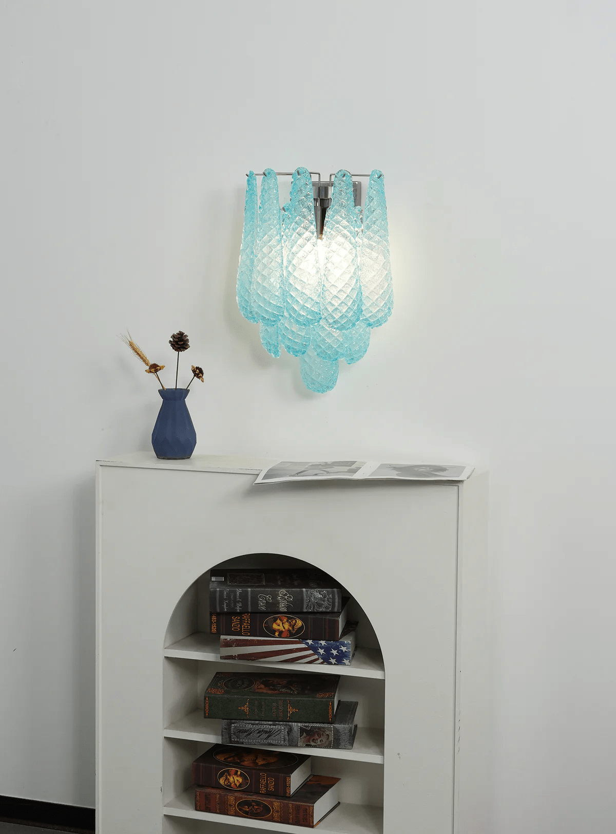 Aurora Wall Lamp Pink Teardrop Glass Floral Artistic - Letslighting