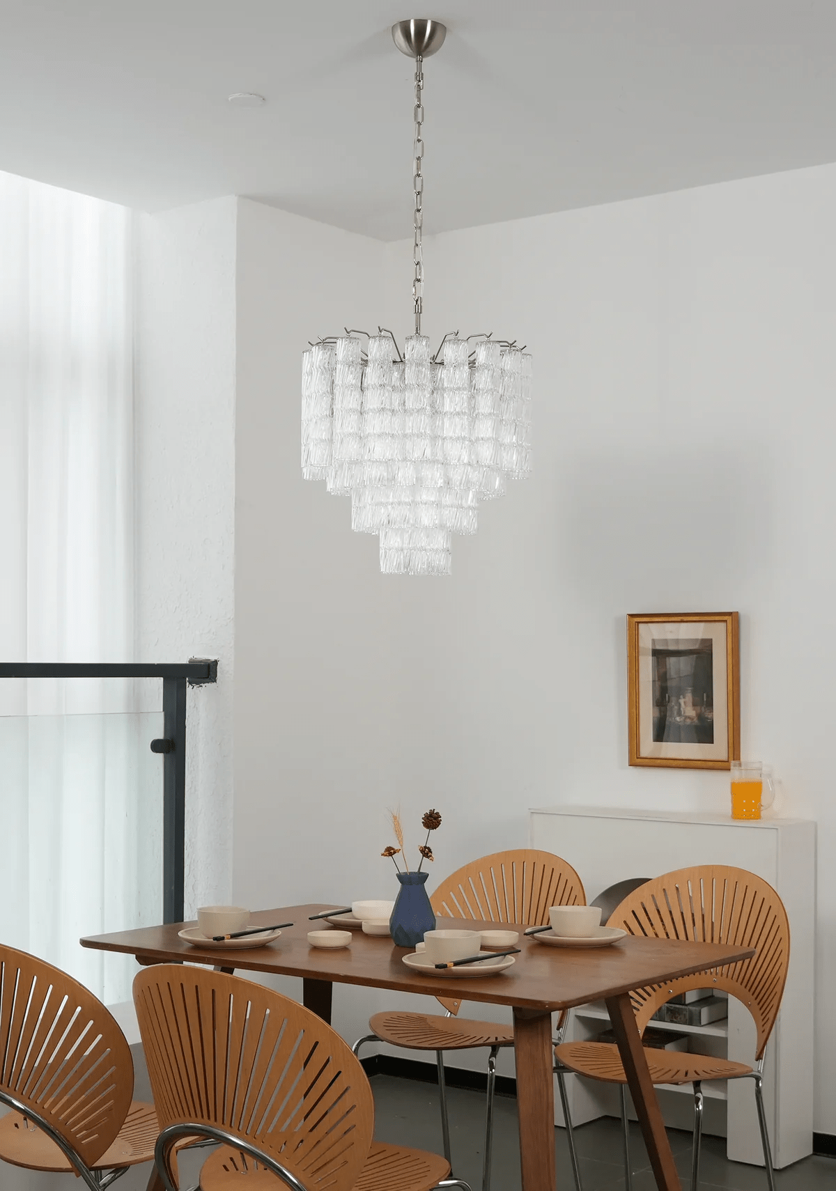 Aurora Chandelier Murano Glass Tiered Cascading Waves - Letslighting