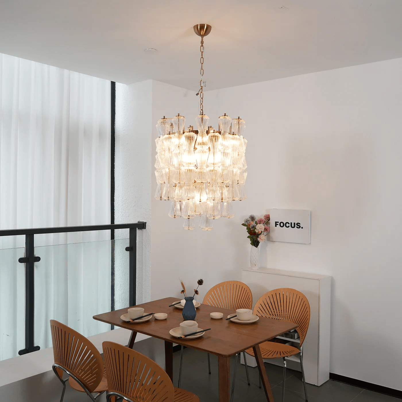 Aurora Chandelier Murano Glass Floral Cascade - Letslighting