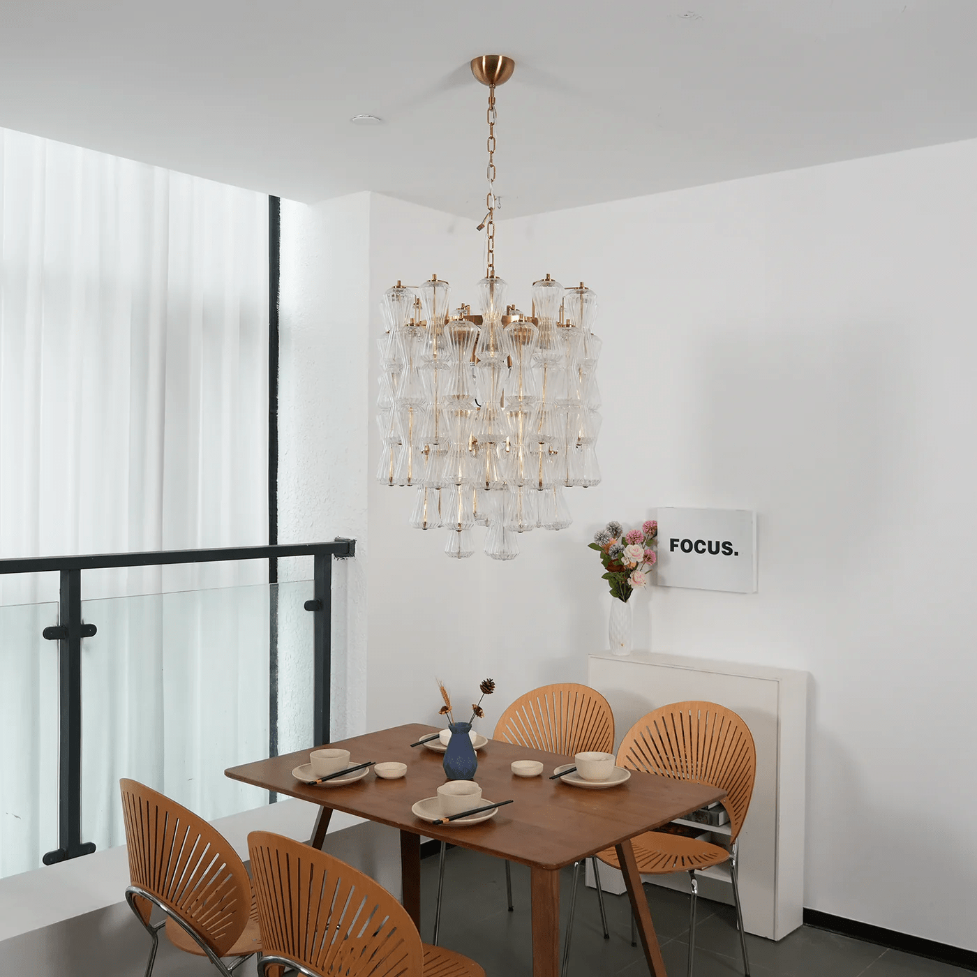 Aurora Chandelier Murano Glass Floral Cascade - Letslighting