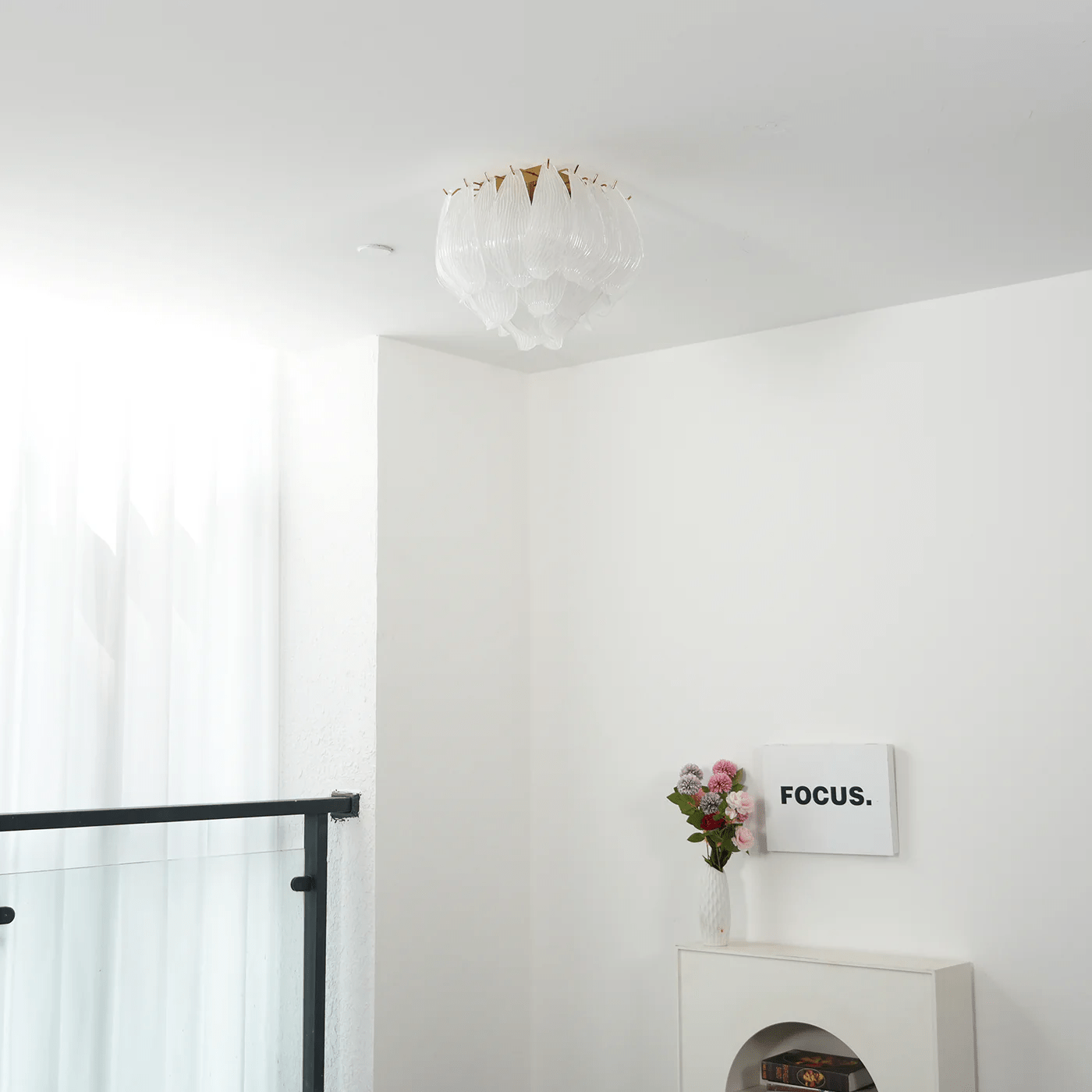 Aurora Ceiling Lamp Murano Petal Hand-Blown Glass Flushmount - Letslighting