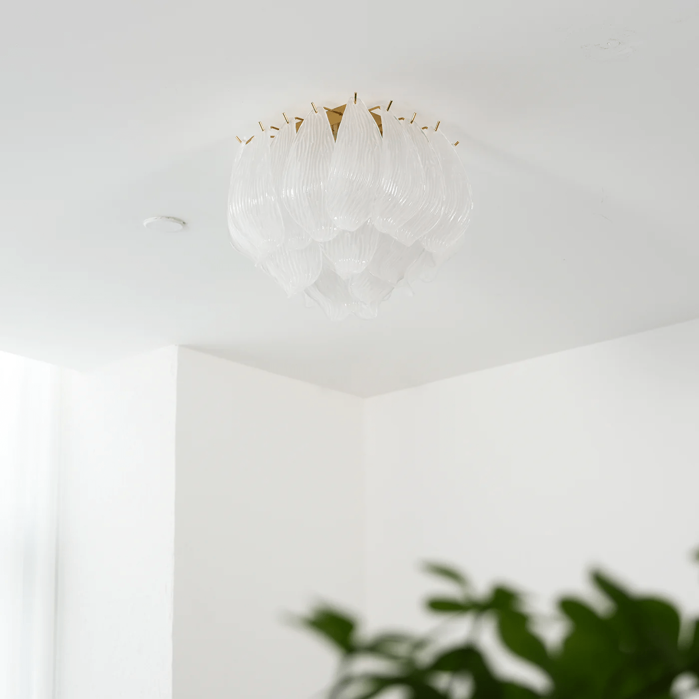 Aurora Ceiling Lamp Murano Petal Hand-Blown Glass Flushmount - Letslighting