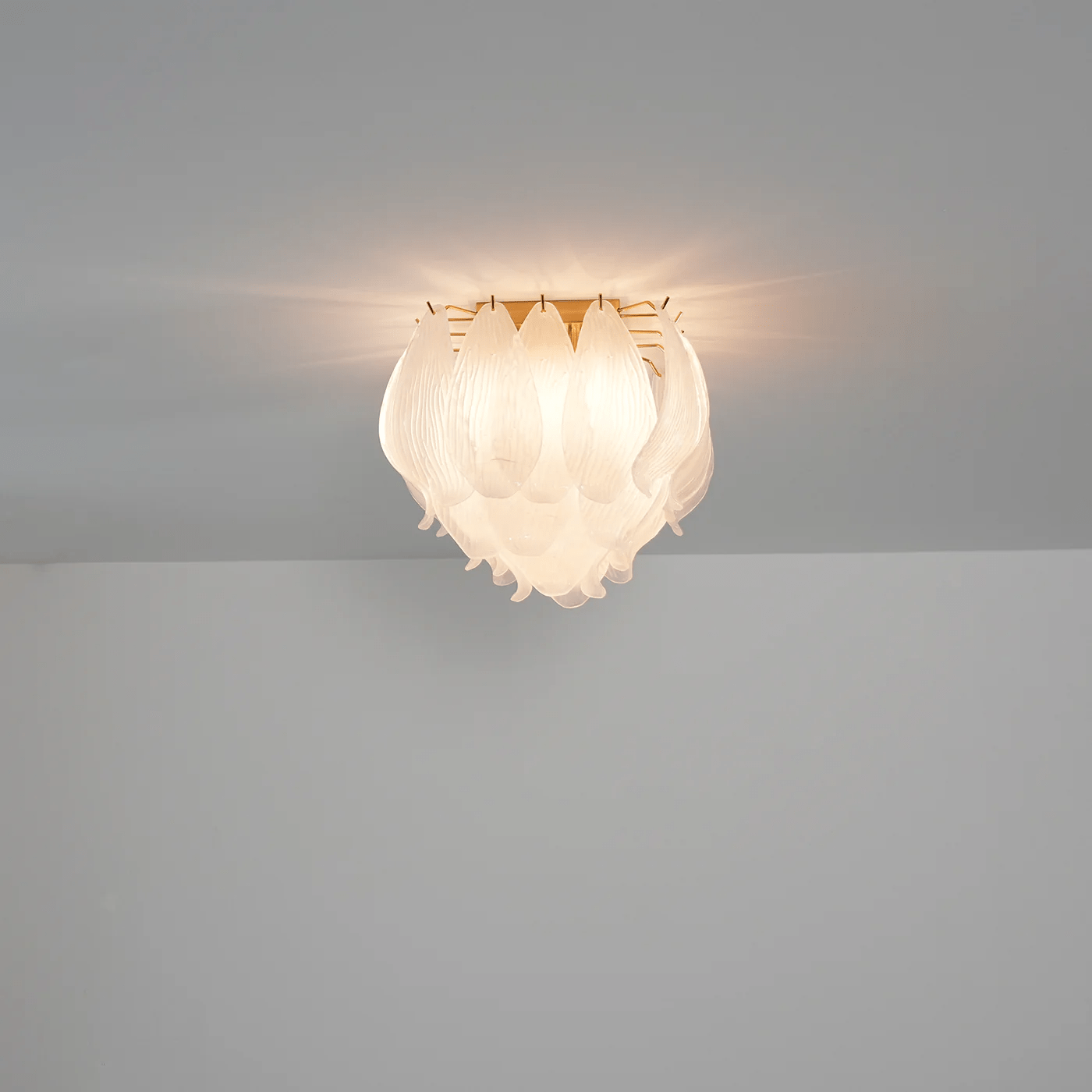 Aurora Ceiling Lamp Murano Petal Hand-Blown Glass Flushmount - Letslighting