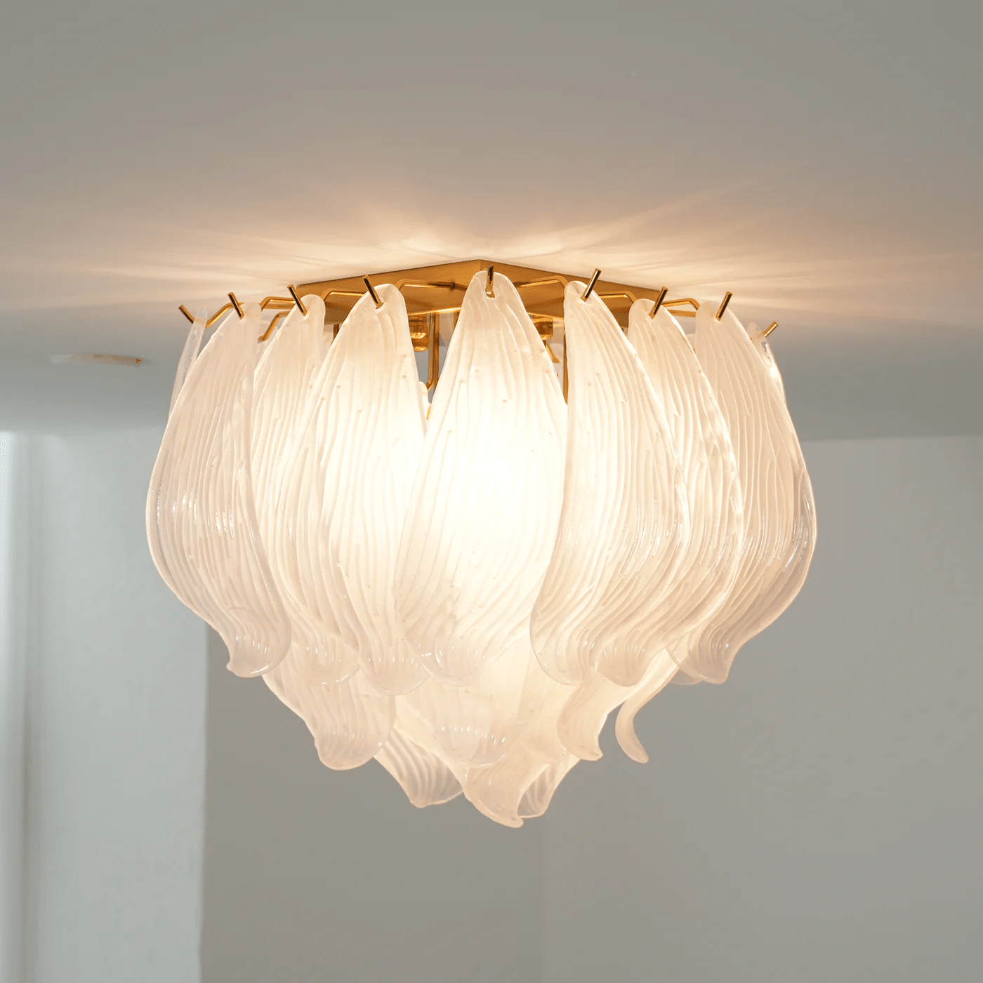 Aurora Ceiling Lamp Murano Petal Hand-Blown Glass Flushmount - Letslighting