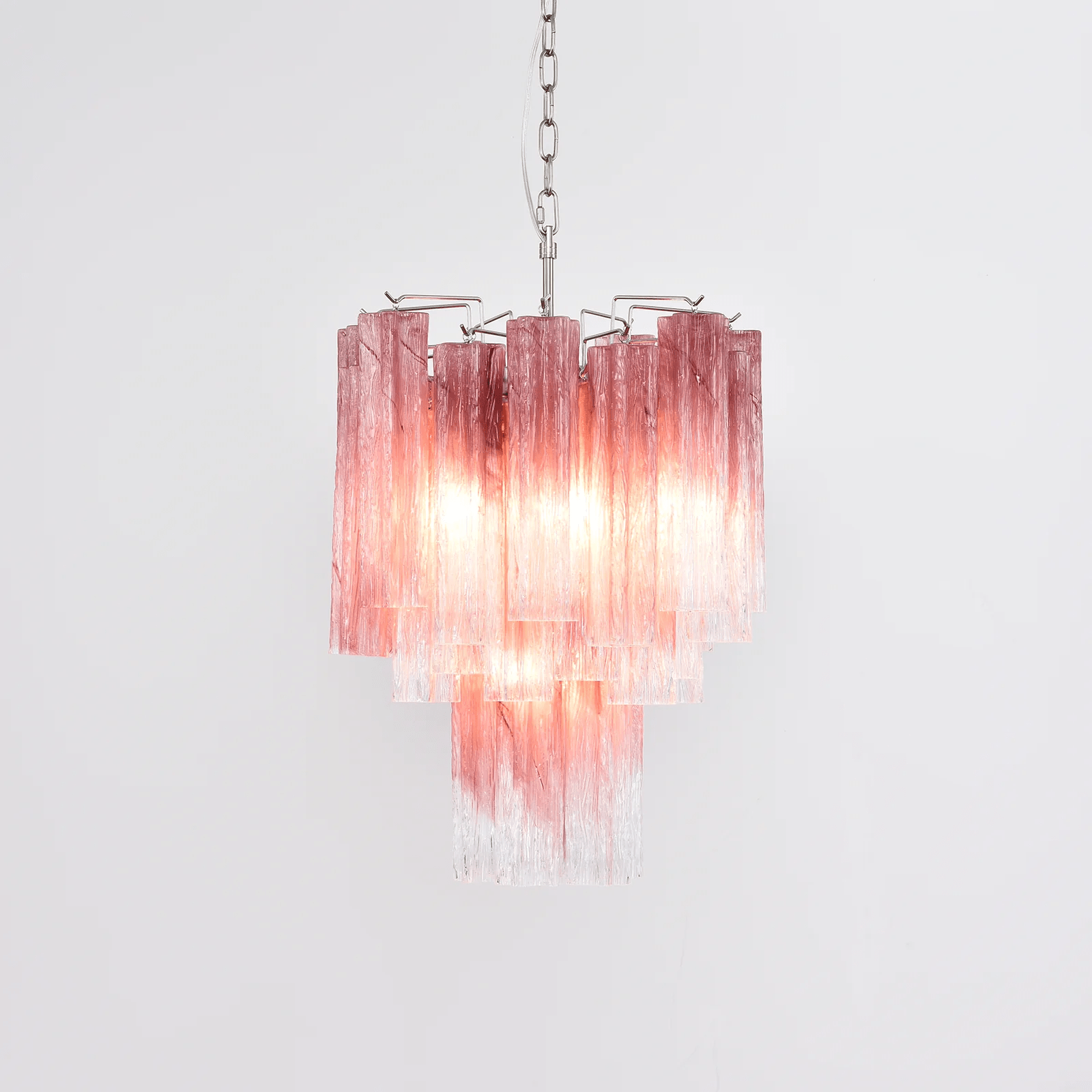 Aurora Chandelier Rose Gradient Murano Glass Tiered - Letslighting