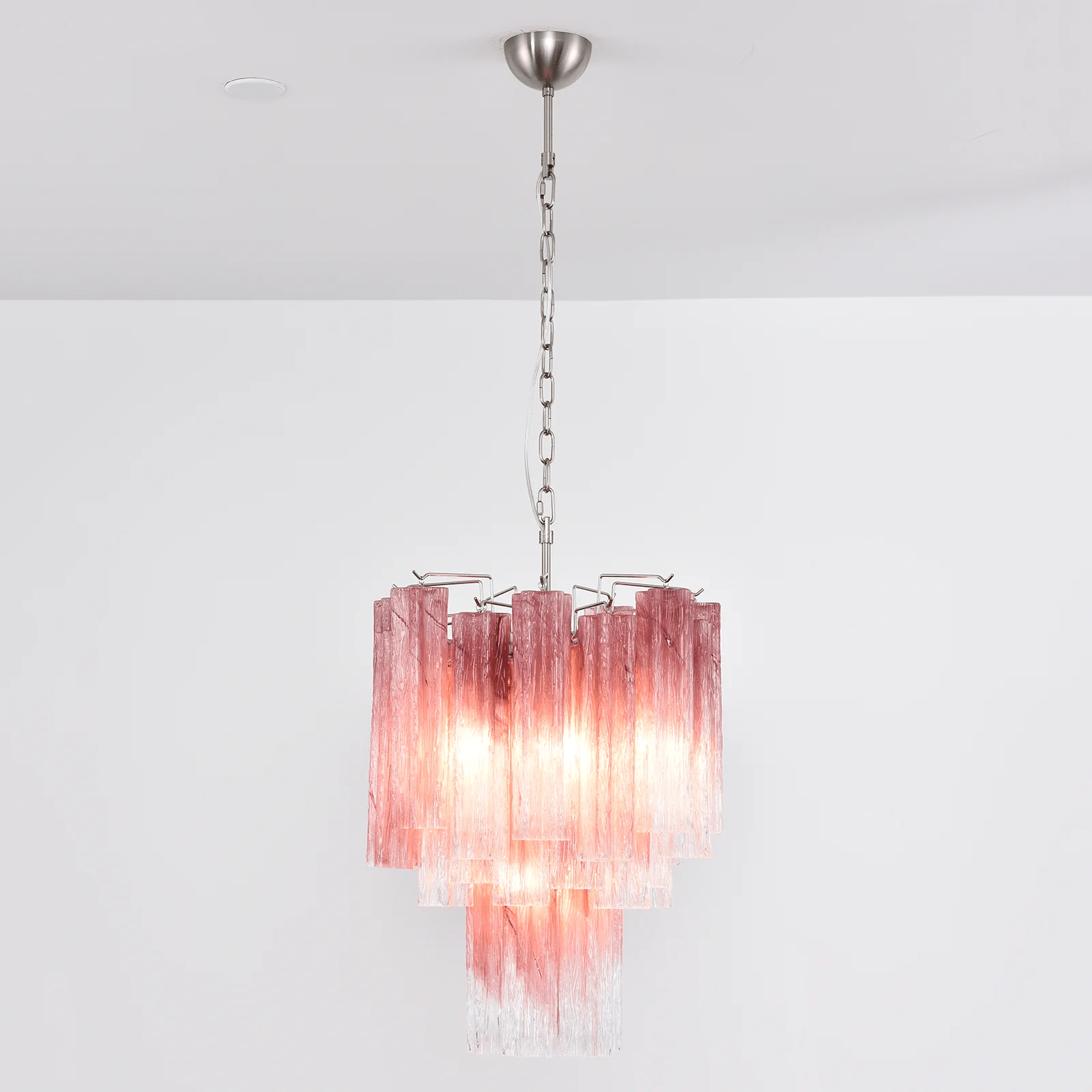 Aurora Chandelier Rose Gradient Murano Glass Tiered - Letslighting