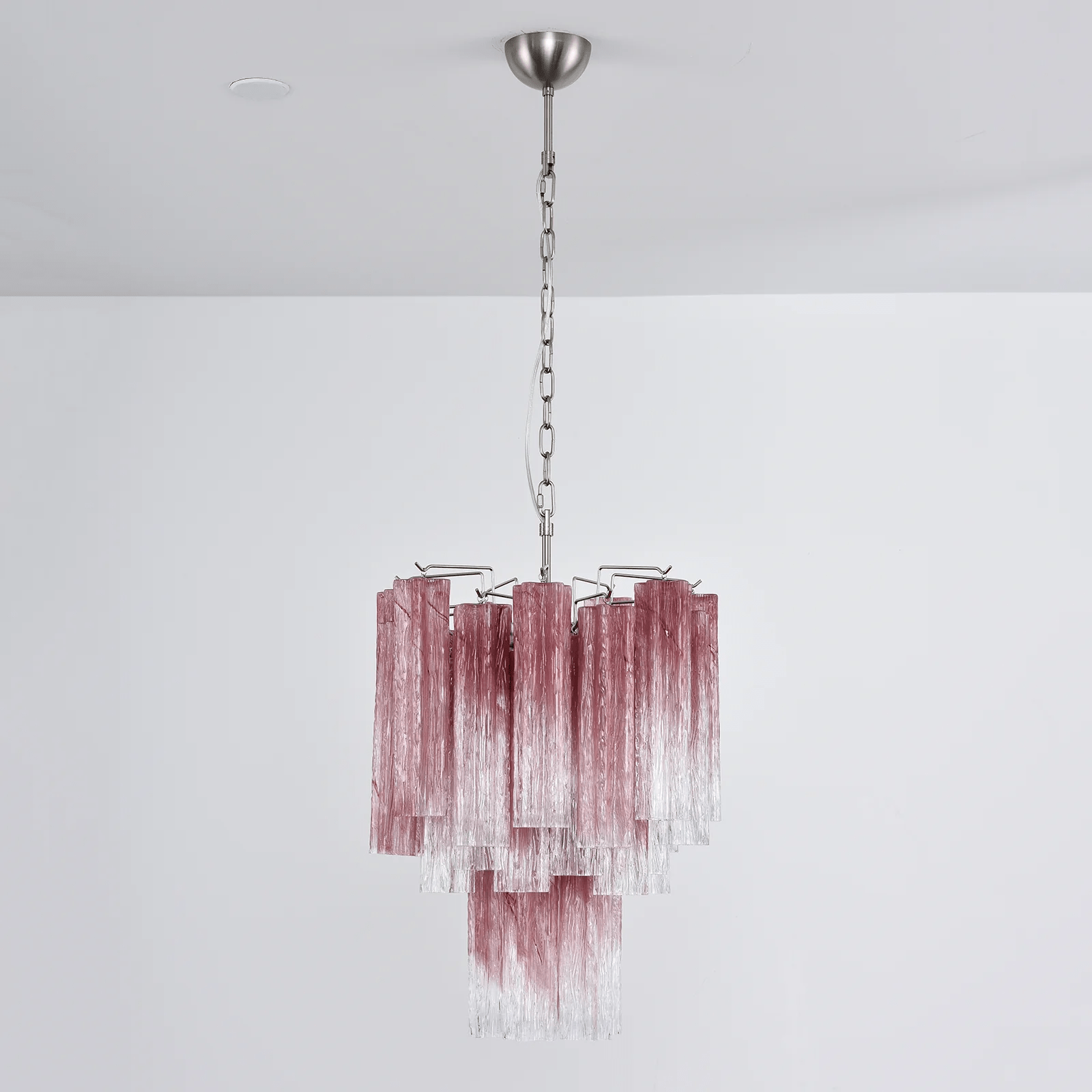 Aurora Chandelier Rose Gradient Murano Glass Tiered - Letslighting