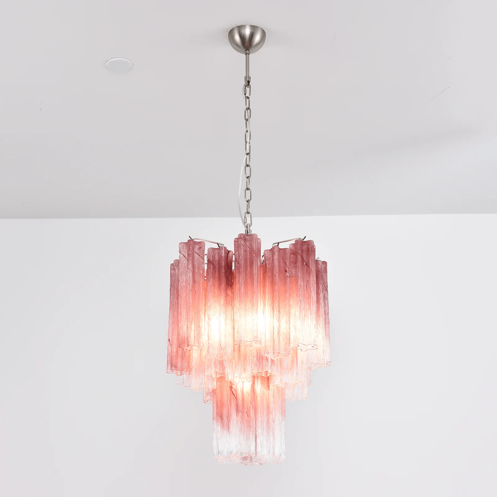 Aurora Chandelier Rose Gradient Murano Glass Tiered - Letslighting