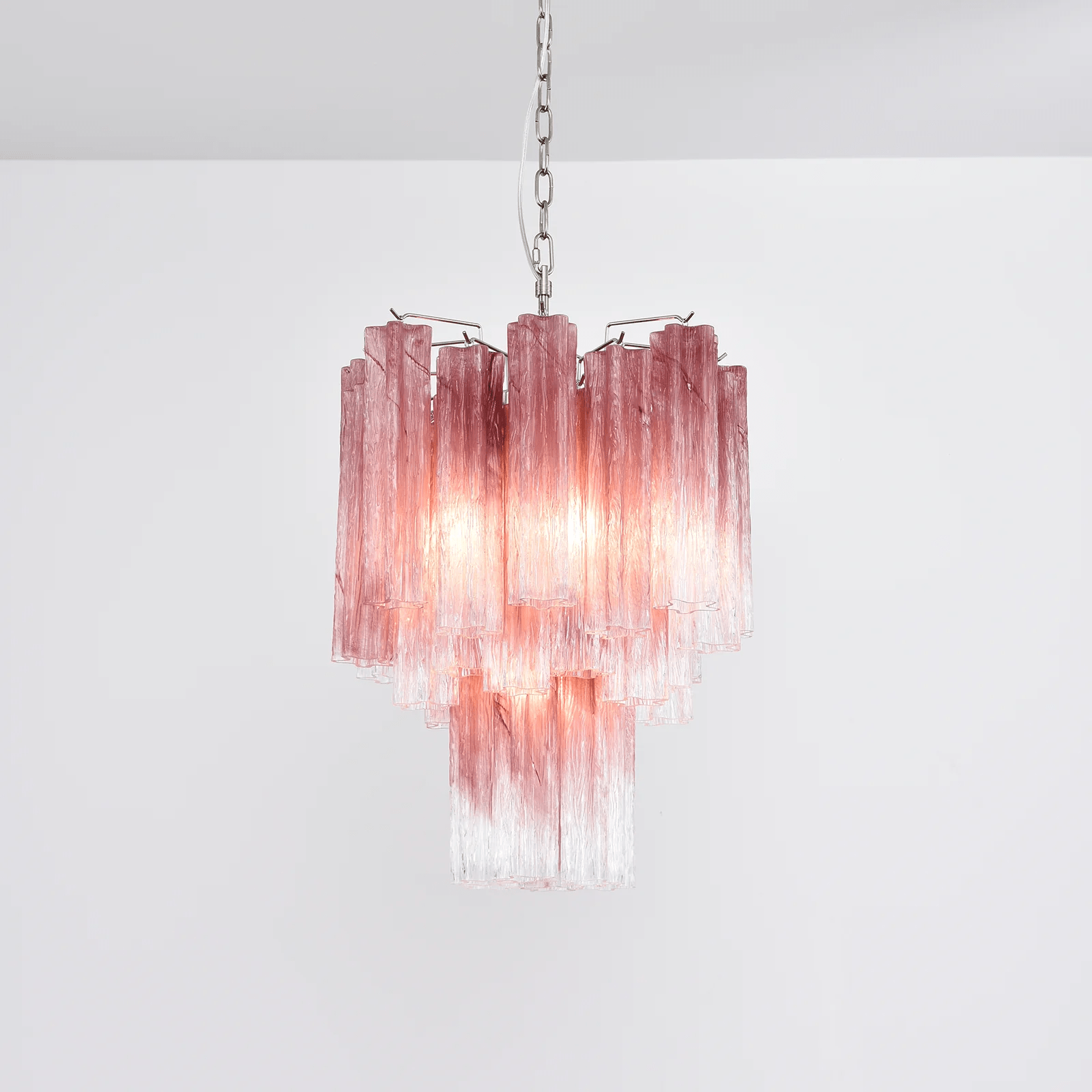 Aurora Chandelier Rose Gradient Murano Glass Tiered - Letslighting
