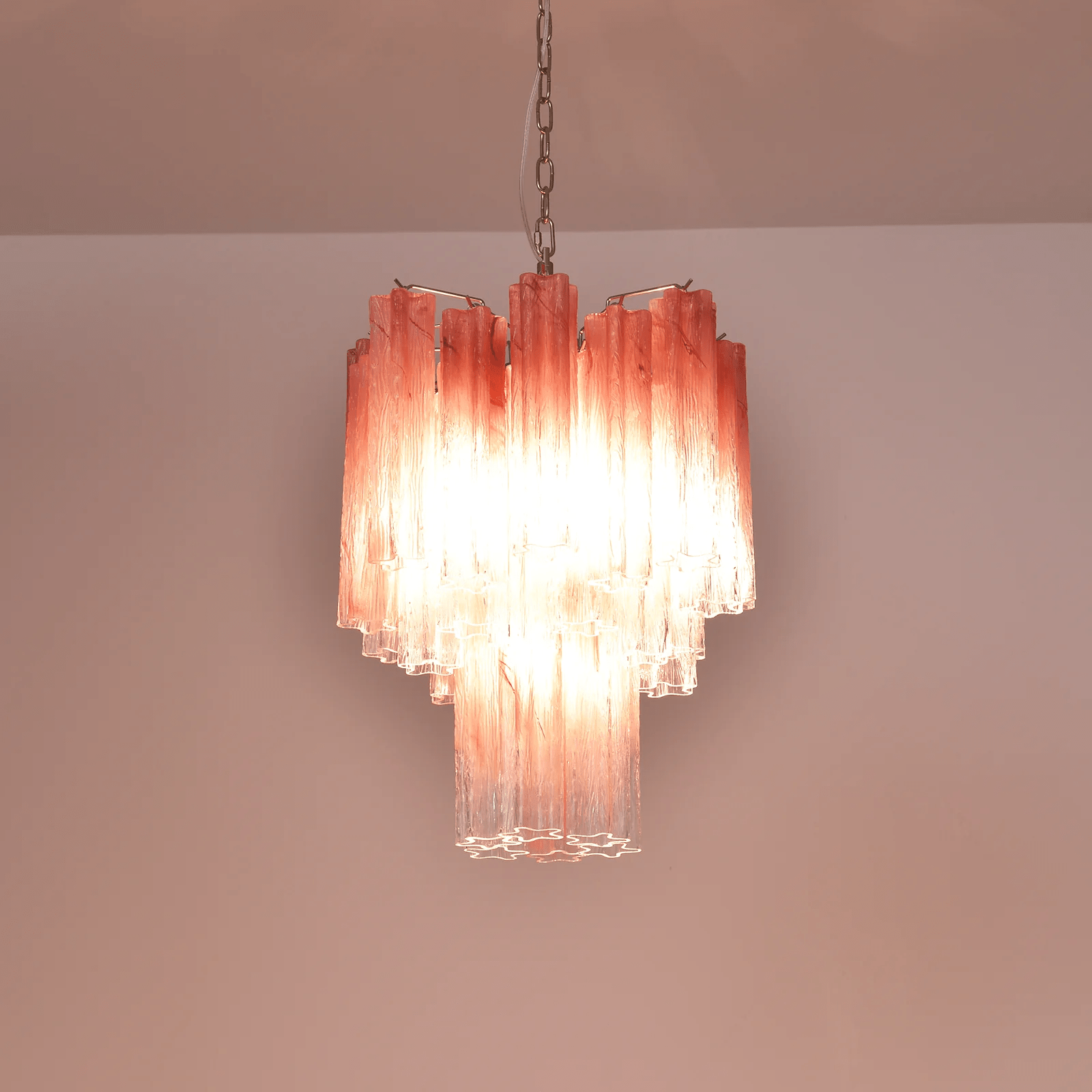Aurora Chandelier Rose Gradient Murano Glass Tiered - Letslighting