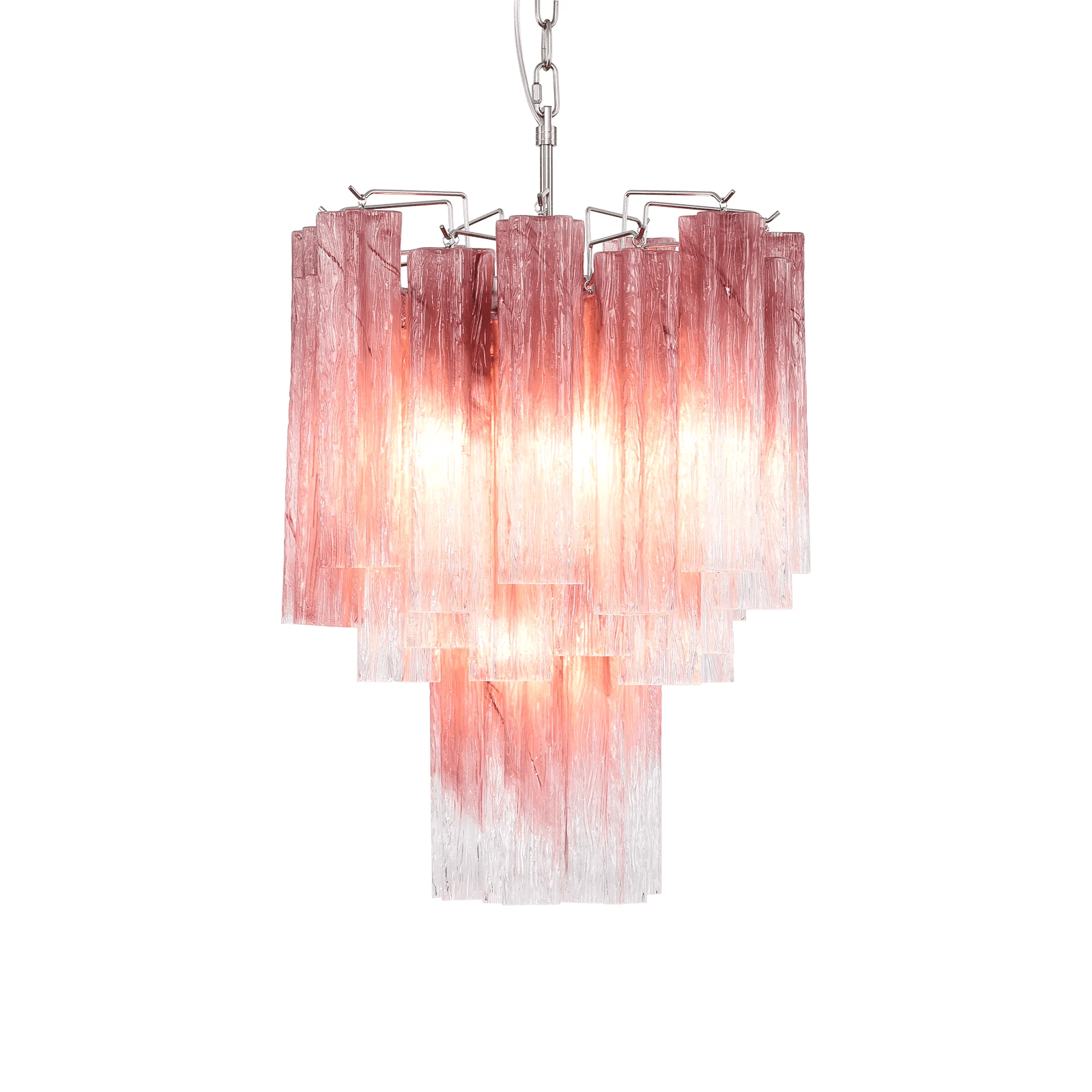 Aurora Chandelier Rose Gradient Murano Glass Tiered - Letslighting
