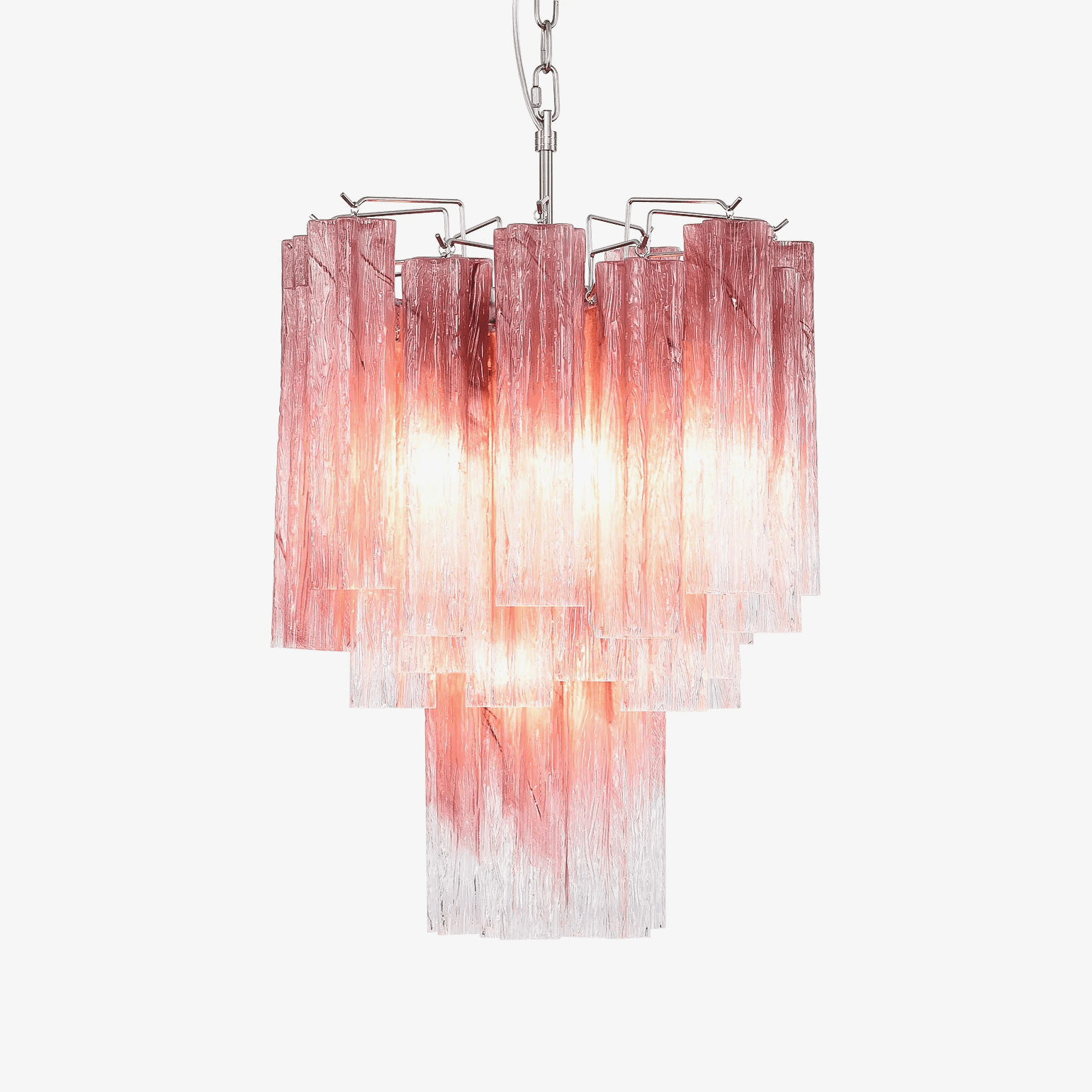 Aurora Chandelier Rose Gradient Murano Glass Tiered - Letslighting