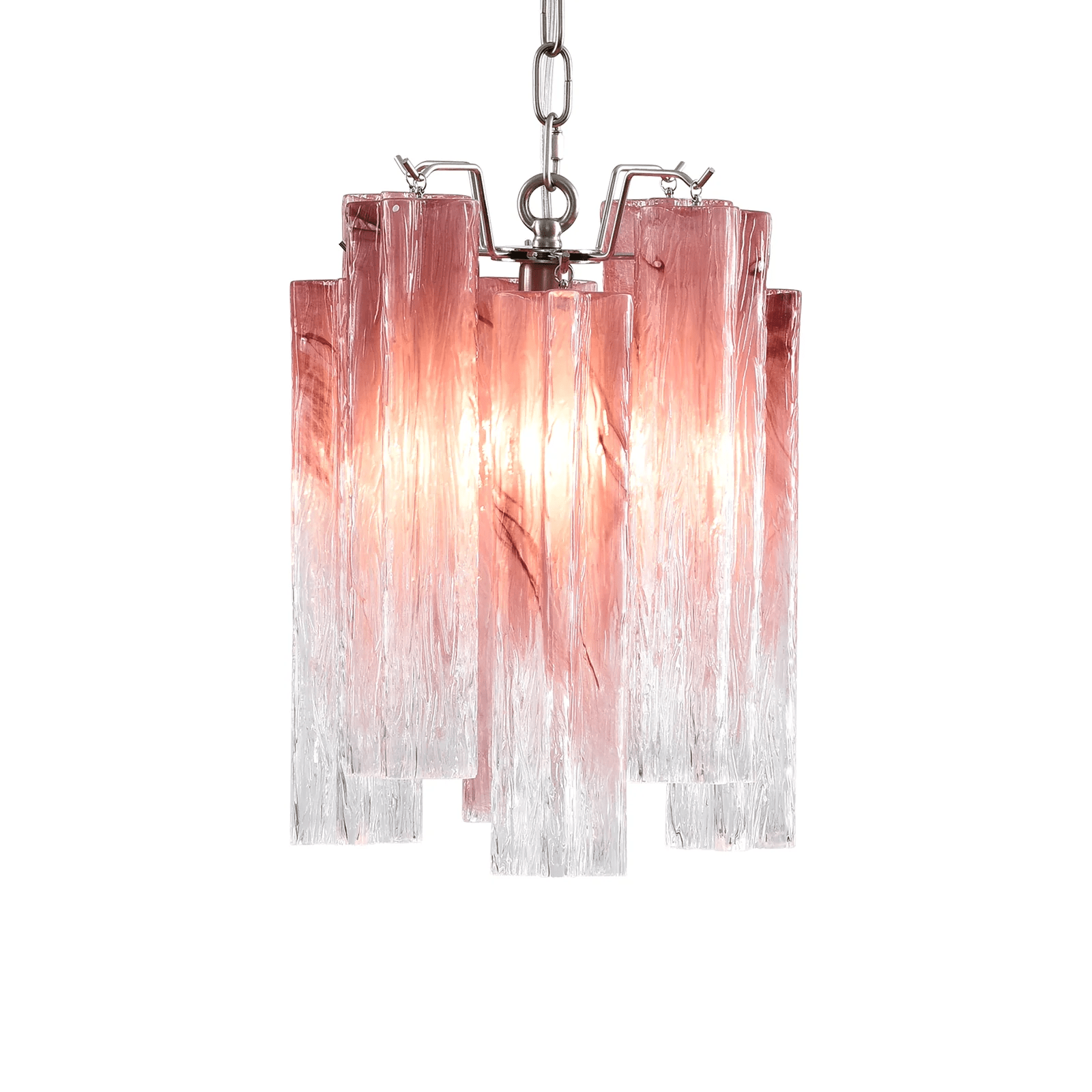 Aurora Chandelier Pink Gradient Murano Glass - Letslighting