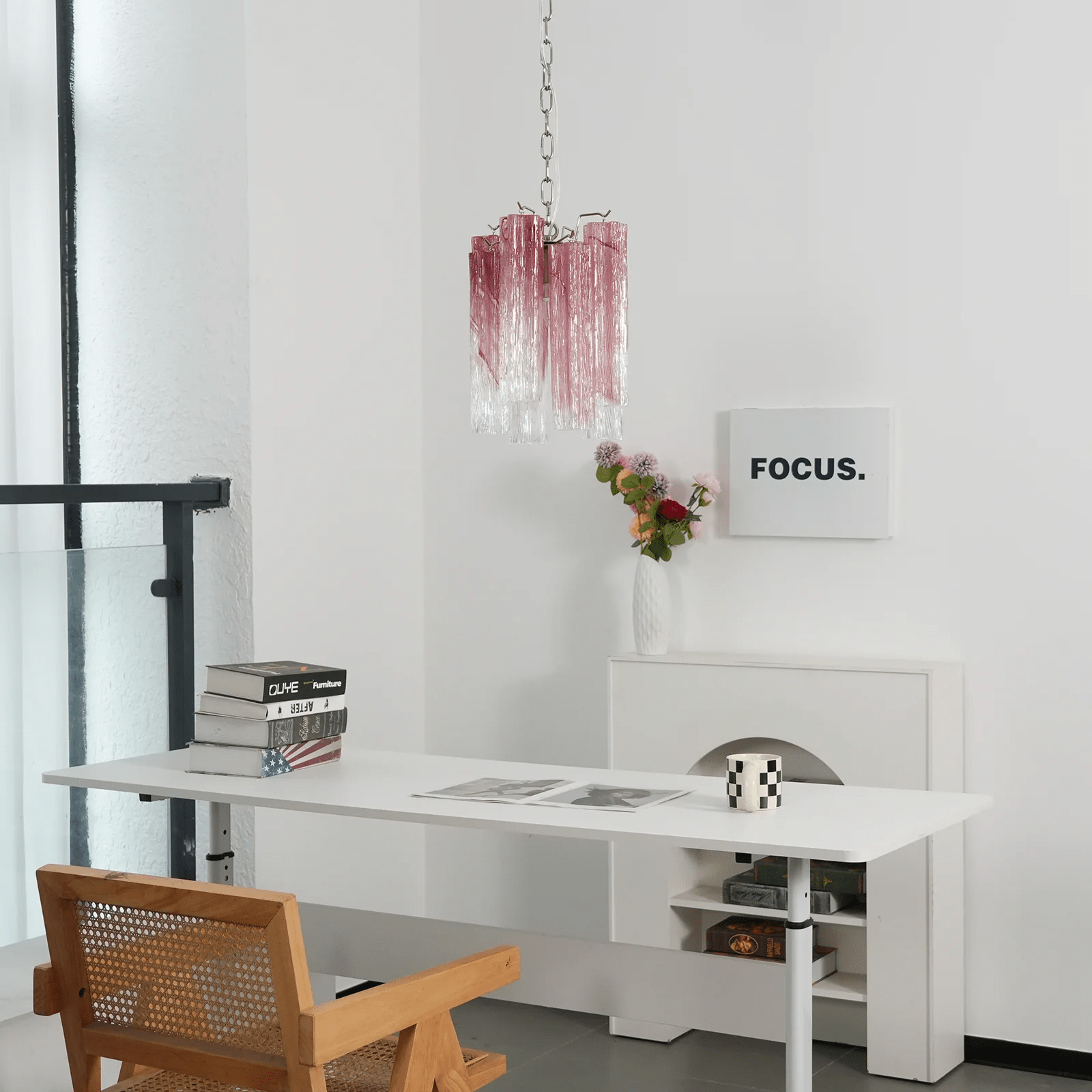 Aurora Chandelier Pink Gradient Murano Glass - Letslighting