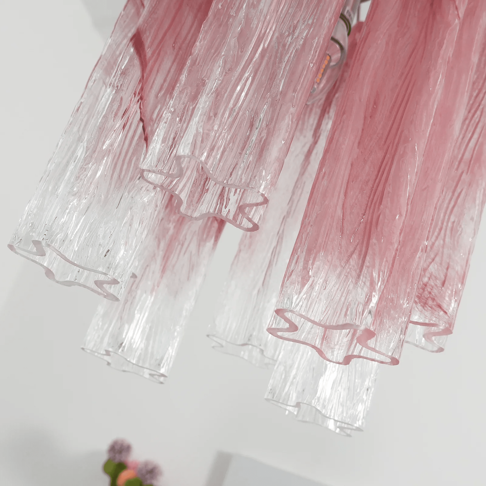 Aurora Chandelier Pink Gradient Murano Glass - Letslighting