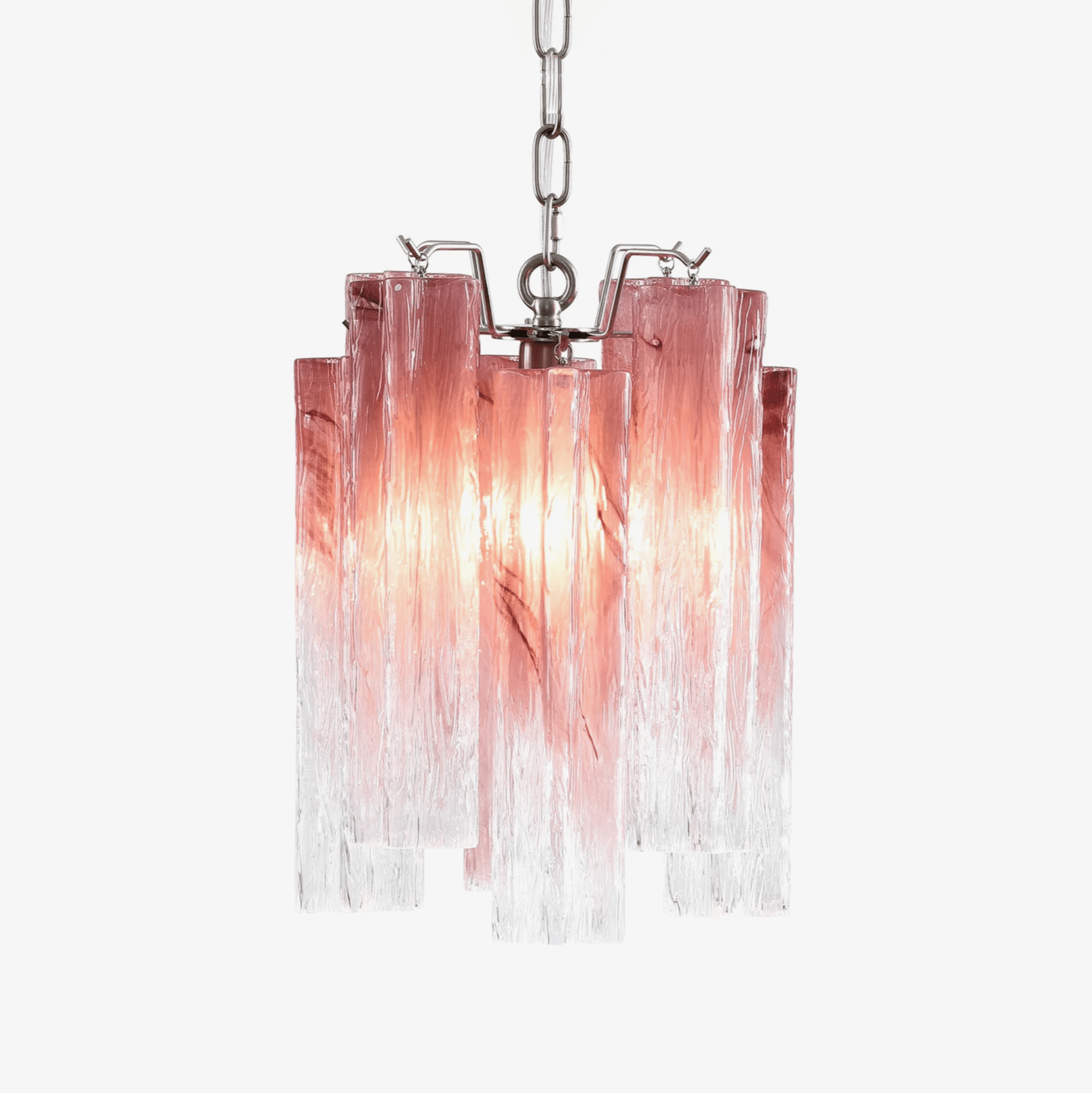 Aurora Chandelier Pink Gradient Murano Glass - Letslighting