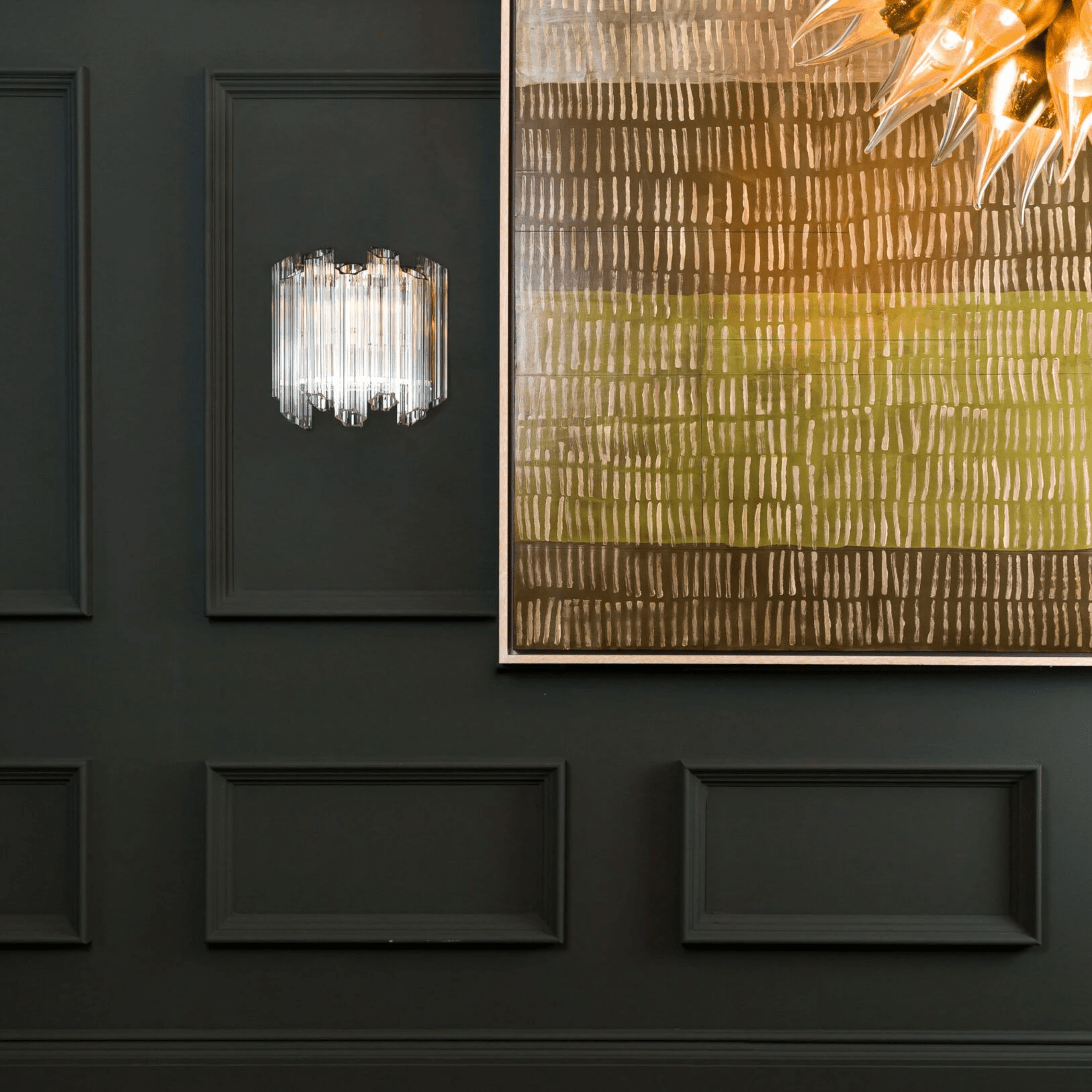 Aurora Wall Lamp Clear Murano Glass Tube Cascade - Letslighting