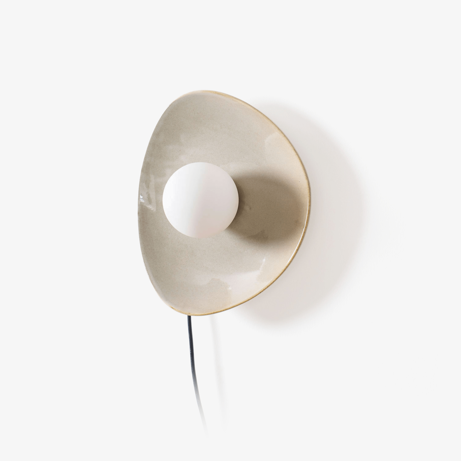 Nancy Pebble Disc Plug-in Ceramics Glass Wall Light - Neutralighting