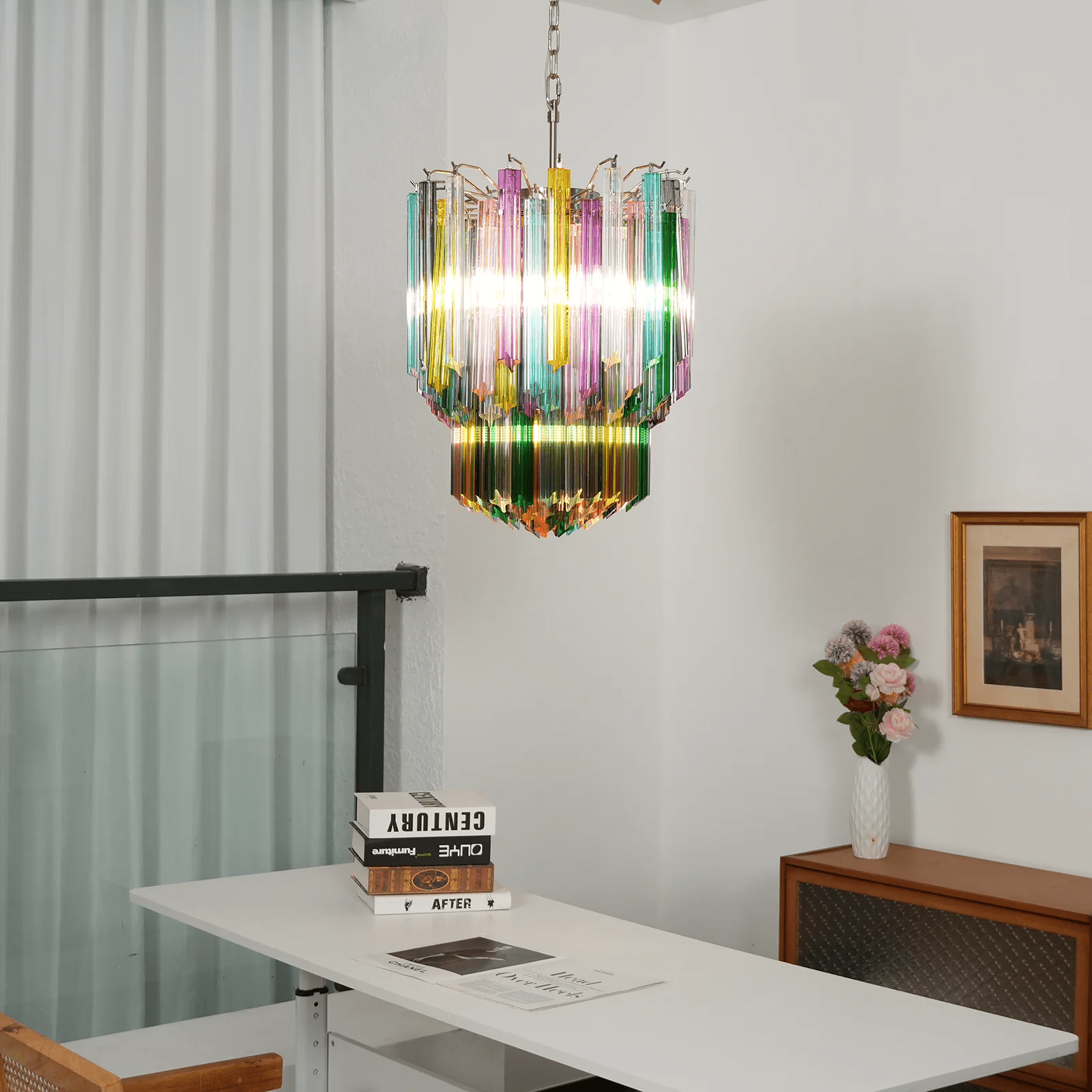 Aurora Chandelier Murano Glass Colorful Prism - Letslighting