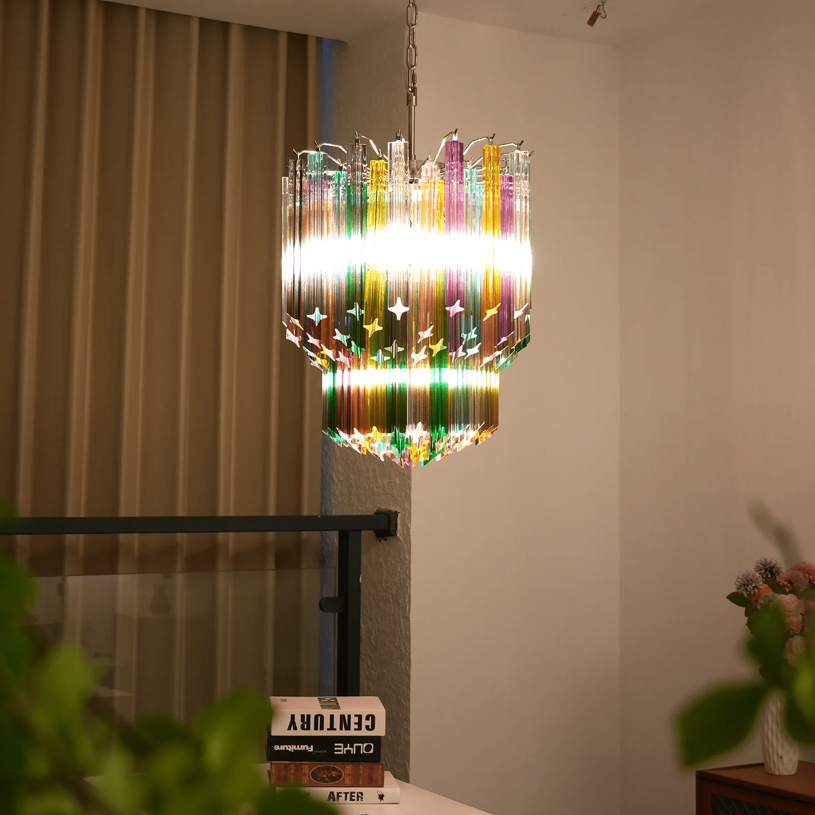 Aurora Chandelier Murano Glass Colorful Prism - Letslighting