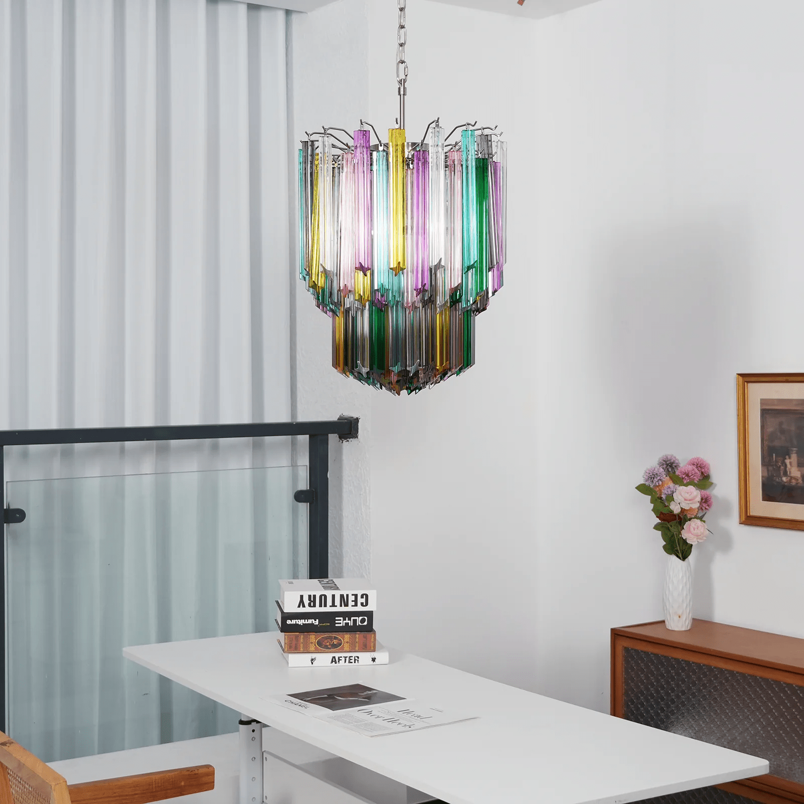 Aurora Chandelier Murano Glass Colorful Prism - Letslighting