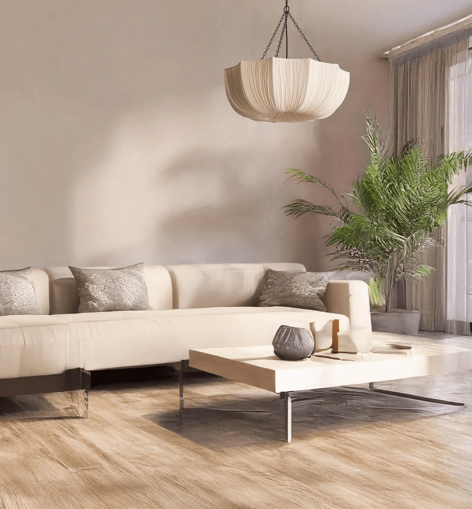 Aurelia Lustre Suspendu Vintage En Tissu - Neutralighting