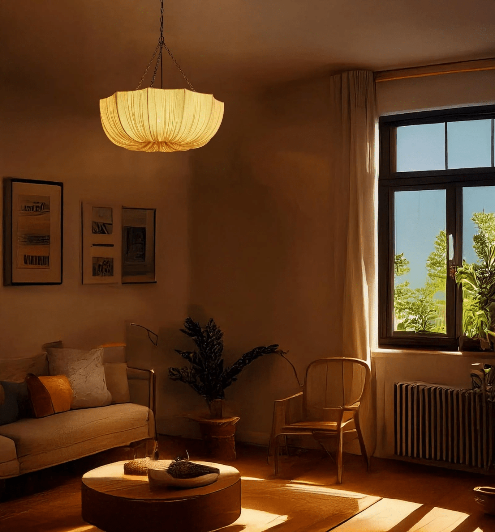 Aurelia Lustre Suspendu Vintage En Tissu - Neutralighting