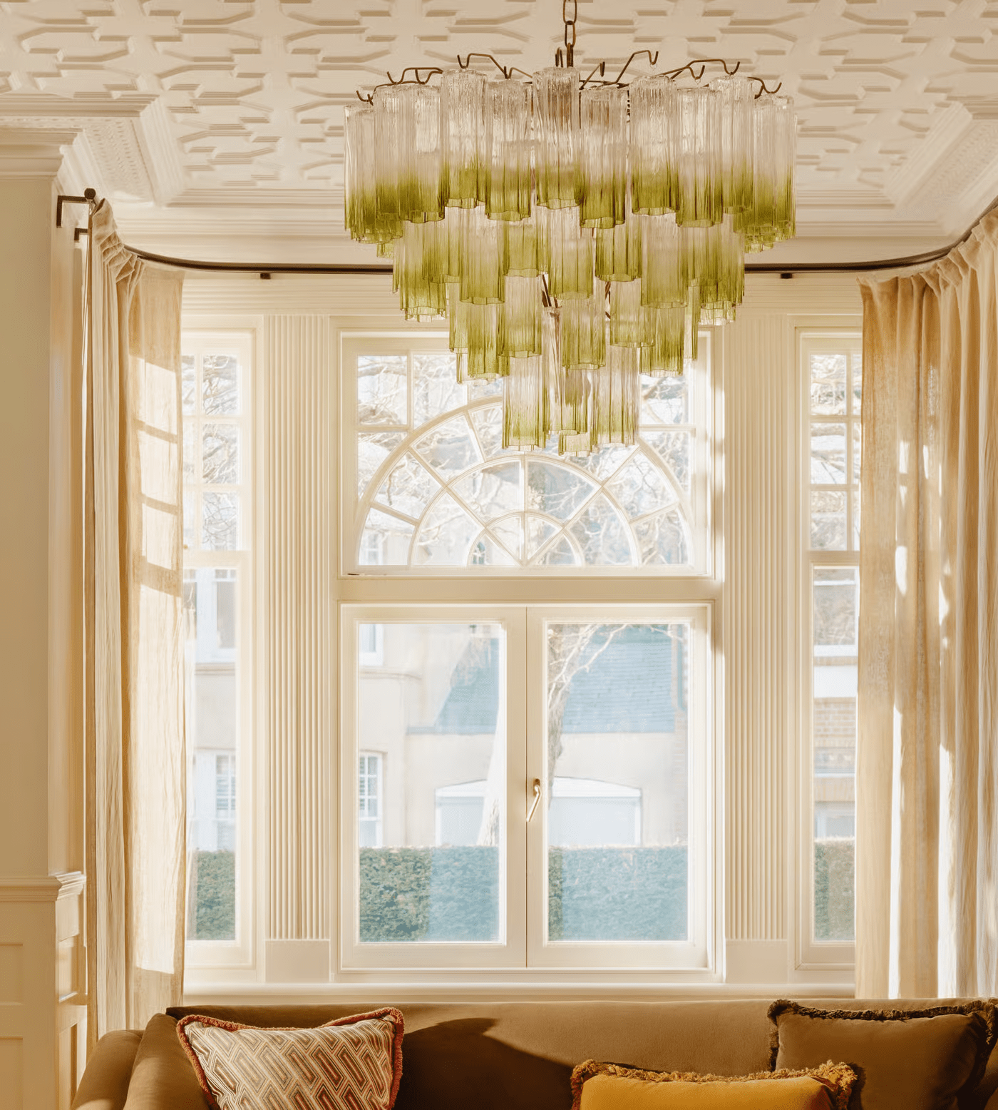 Aurora Chandelier Murano Glass Tiered Green - Letslighting