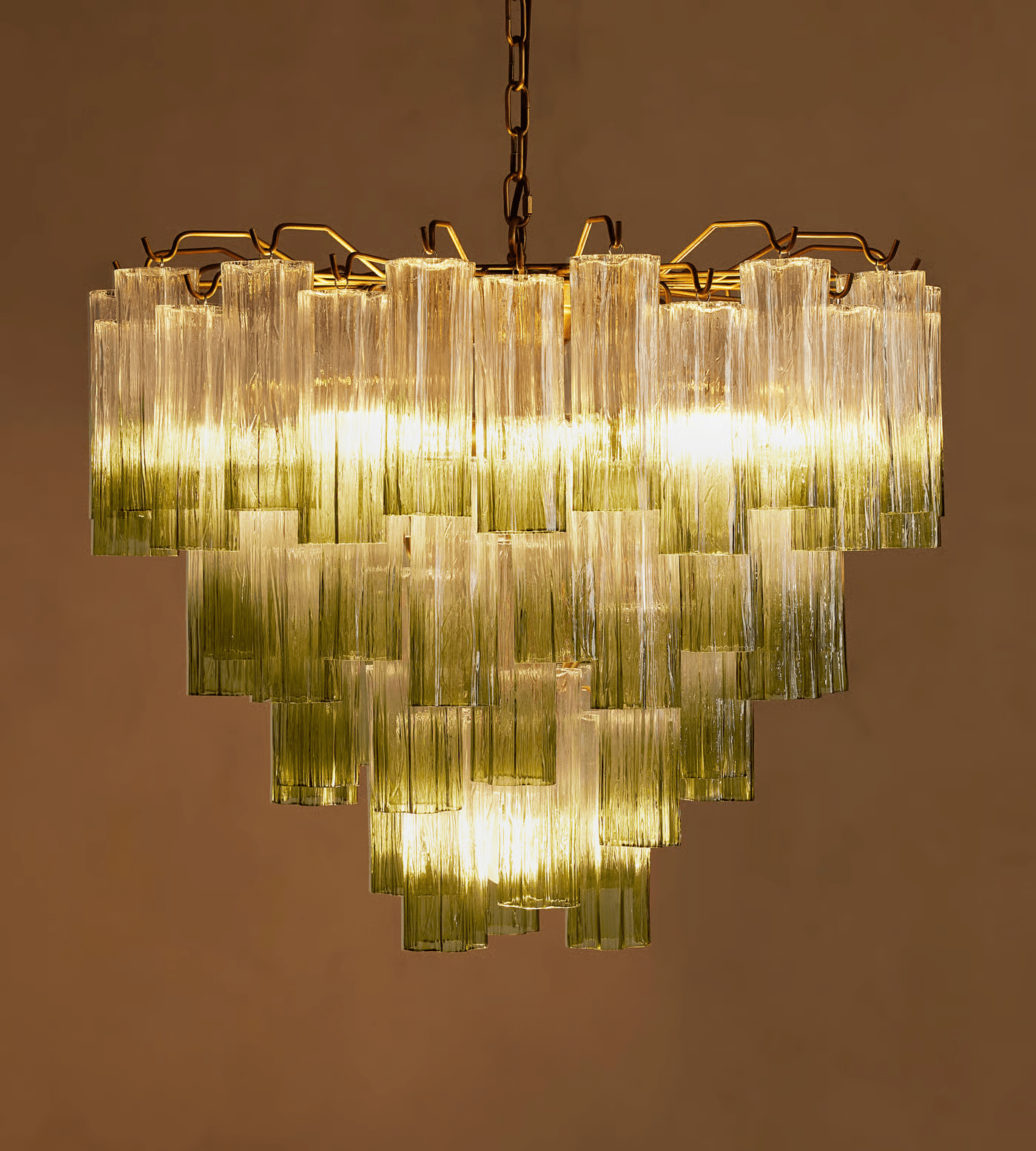 Aurora Chandelier Murano Glass Tiered Green - Letslighting