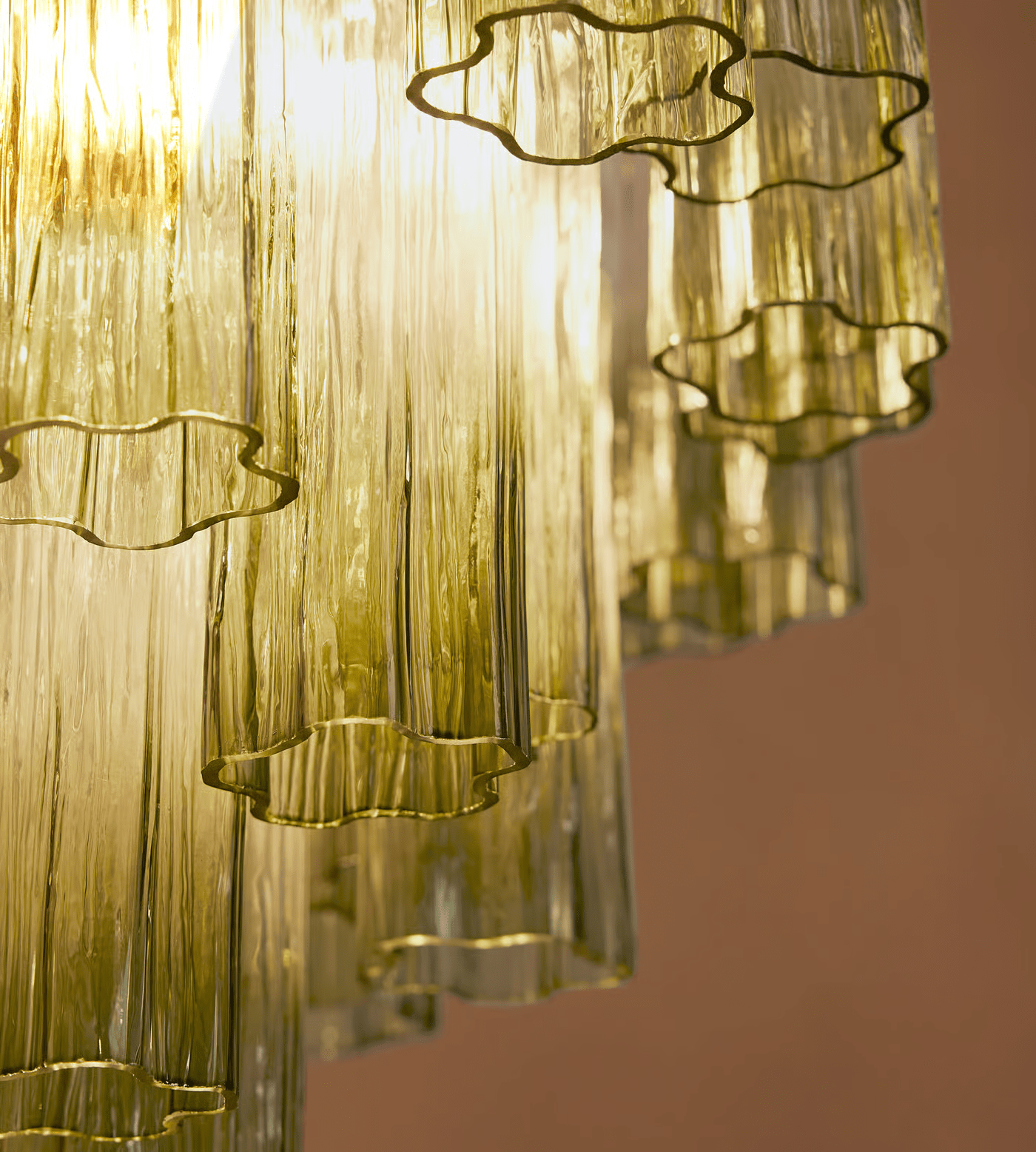 Aurora Chandelier Murano Glass Tiered Green - Letslighting